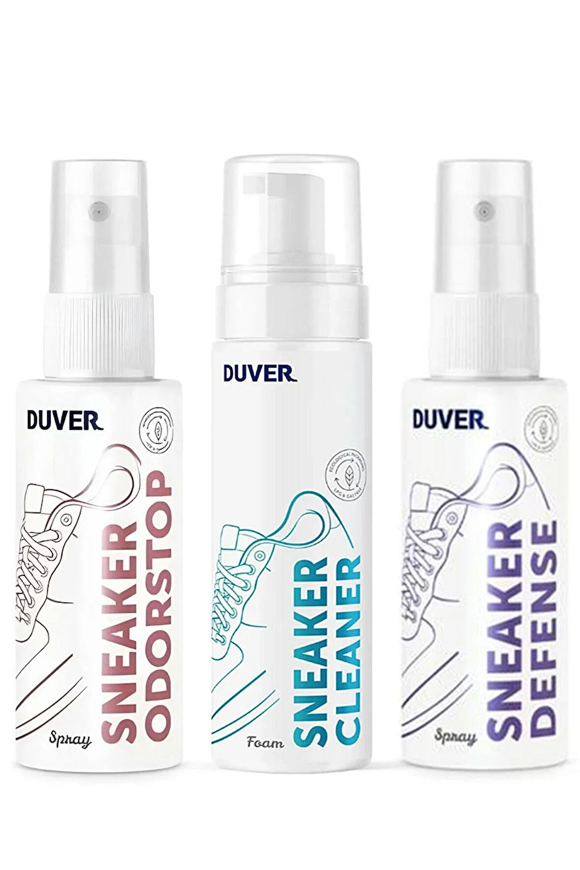 Duver 3'lü Sneaker Seyahat Boyu Ayakkabı Temizlik ve Bakım Seti