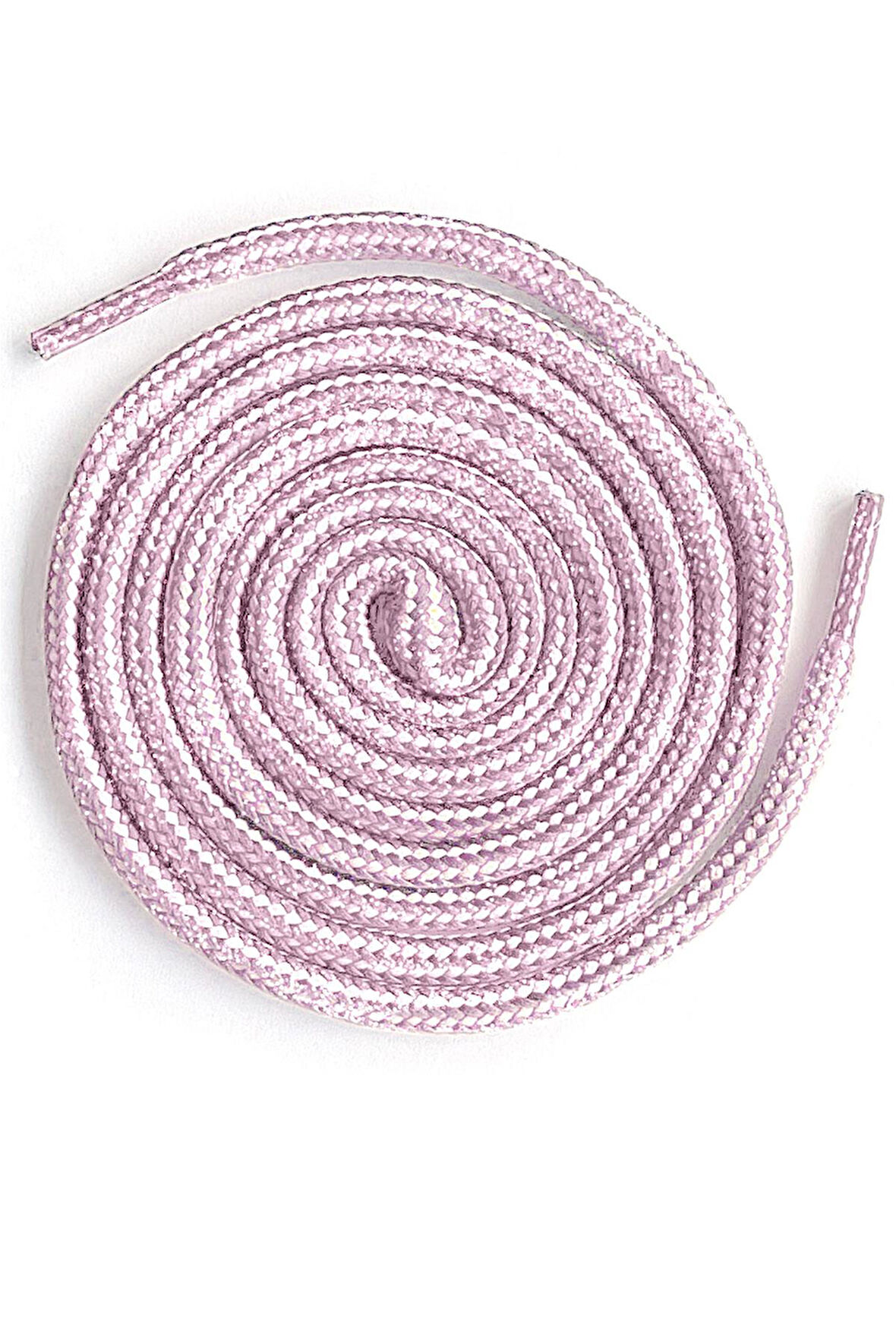 Pembe Beyaz Simli 5 MM Yuvarlak Bot Bağcığı