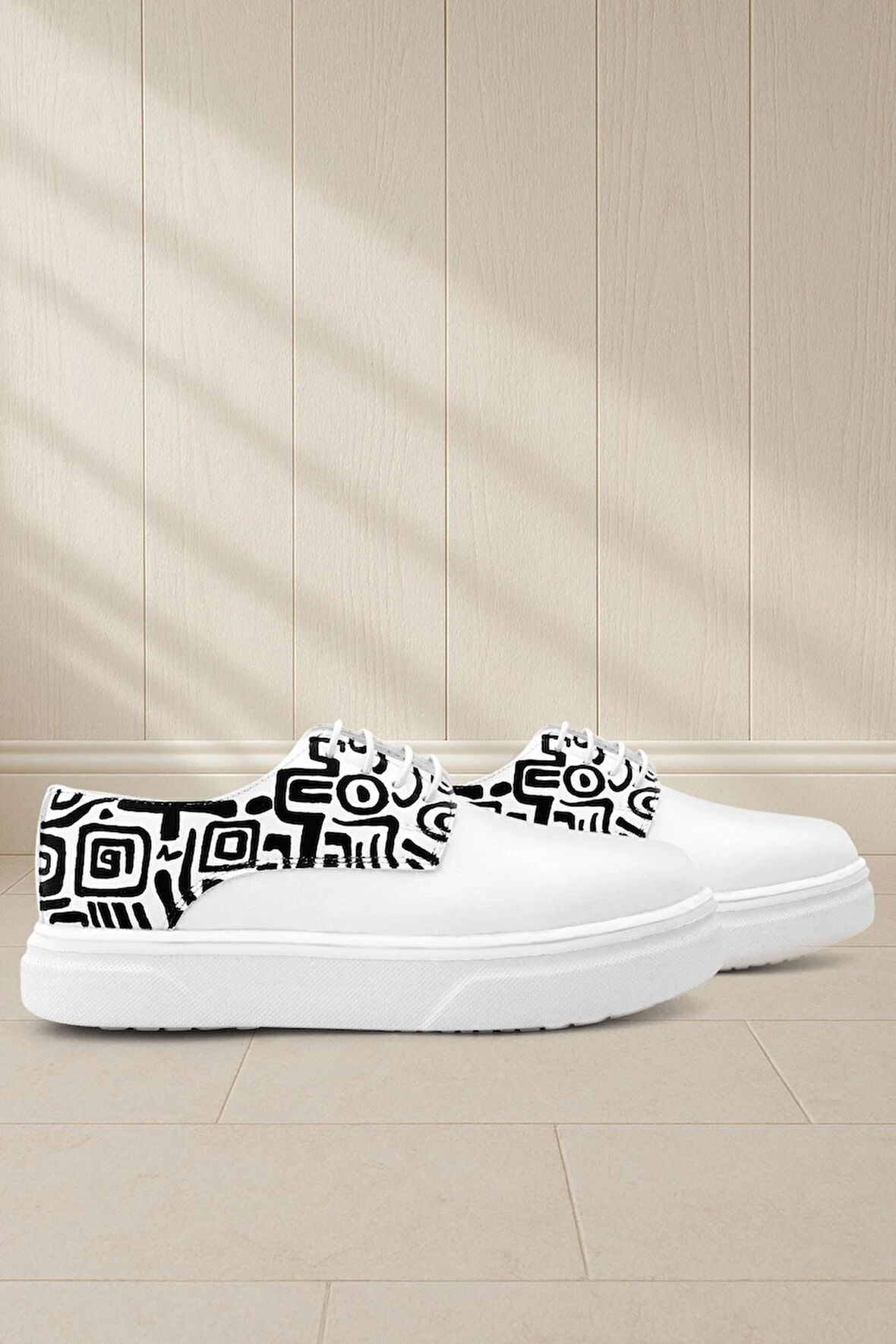 Rakerplus Tbons Özel Tasarım Derby Beyaz Cilt Çocuk Klasik Ayakkabı