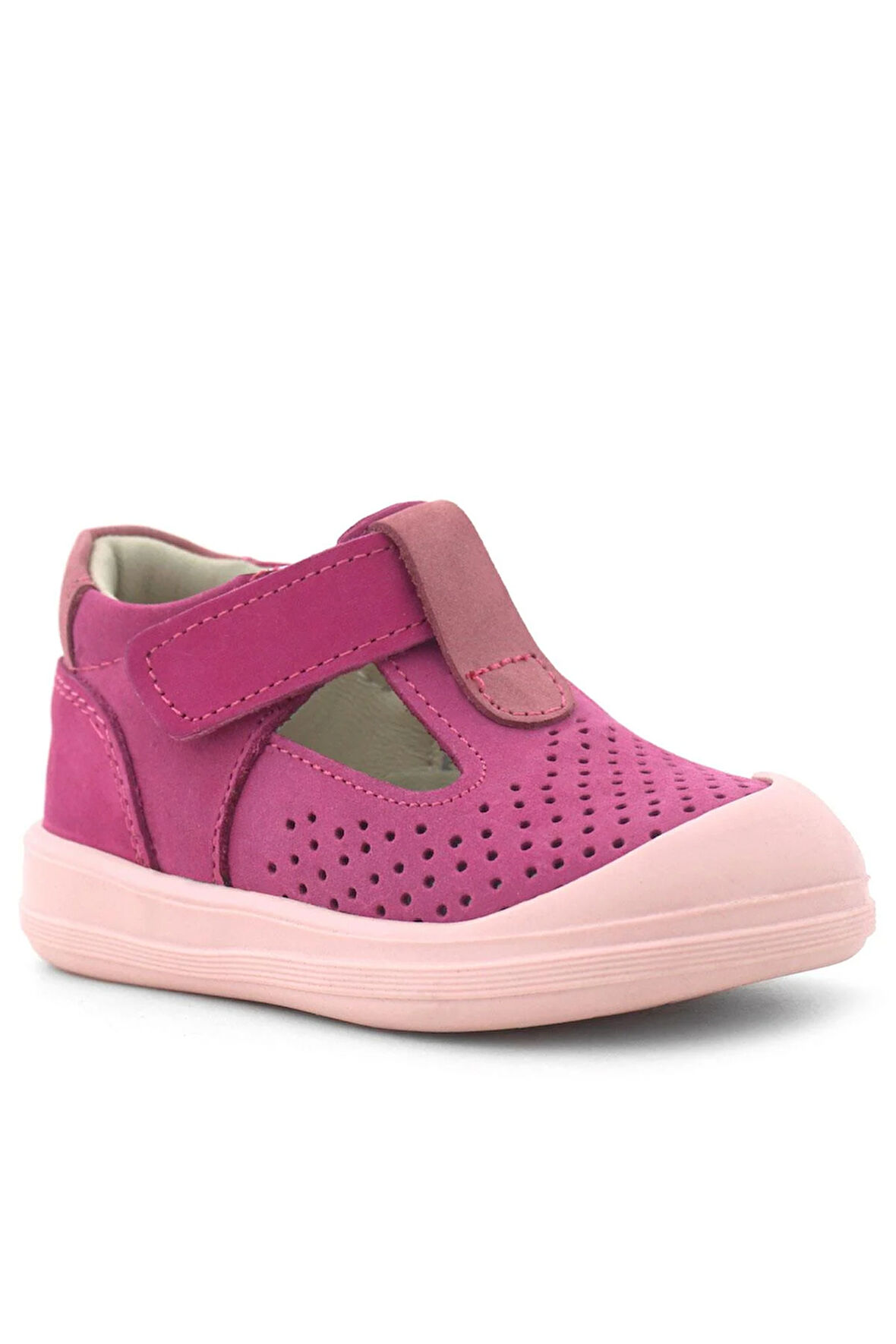 Rakerplus Shaun Hakiki Deri Fuşya Pembe Cırtlı Anatomik Bebek Sandalet