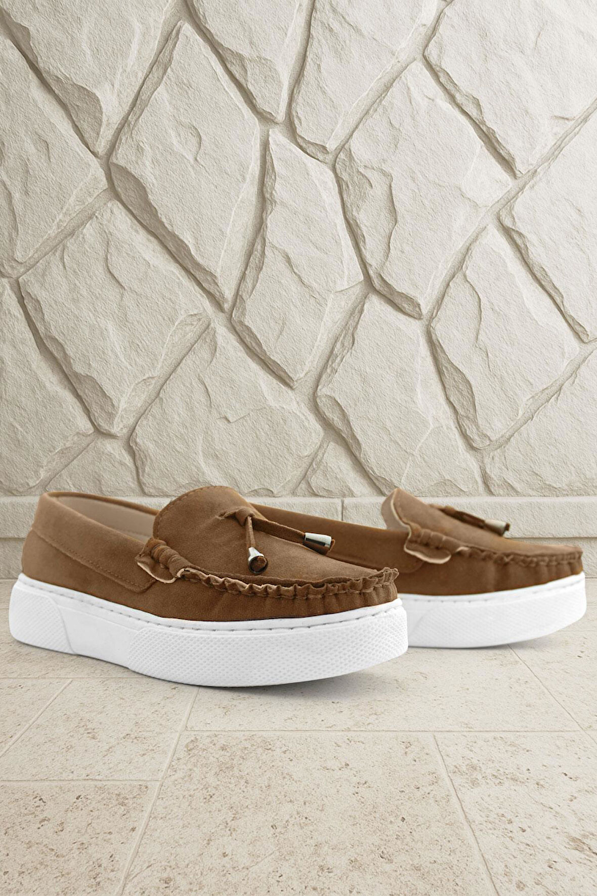 Rakerplus Taba Süet Ekstra Hafif Çocuk Makosen Ayakkabı