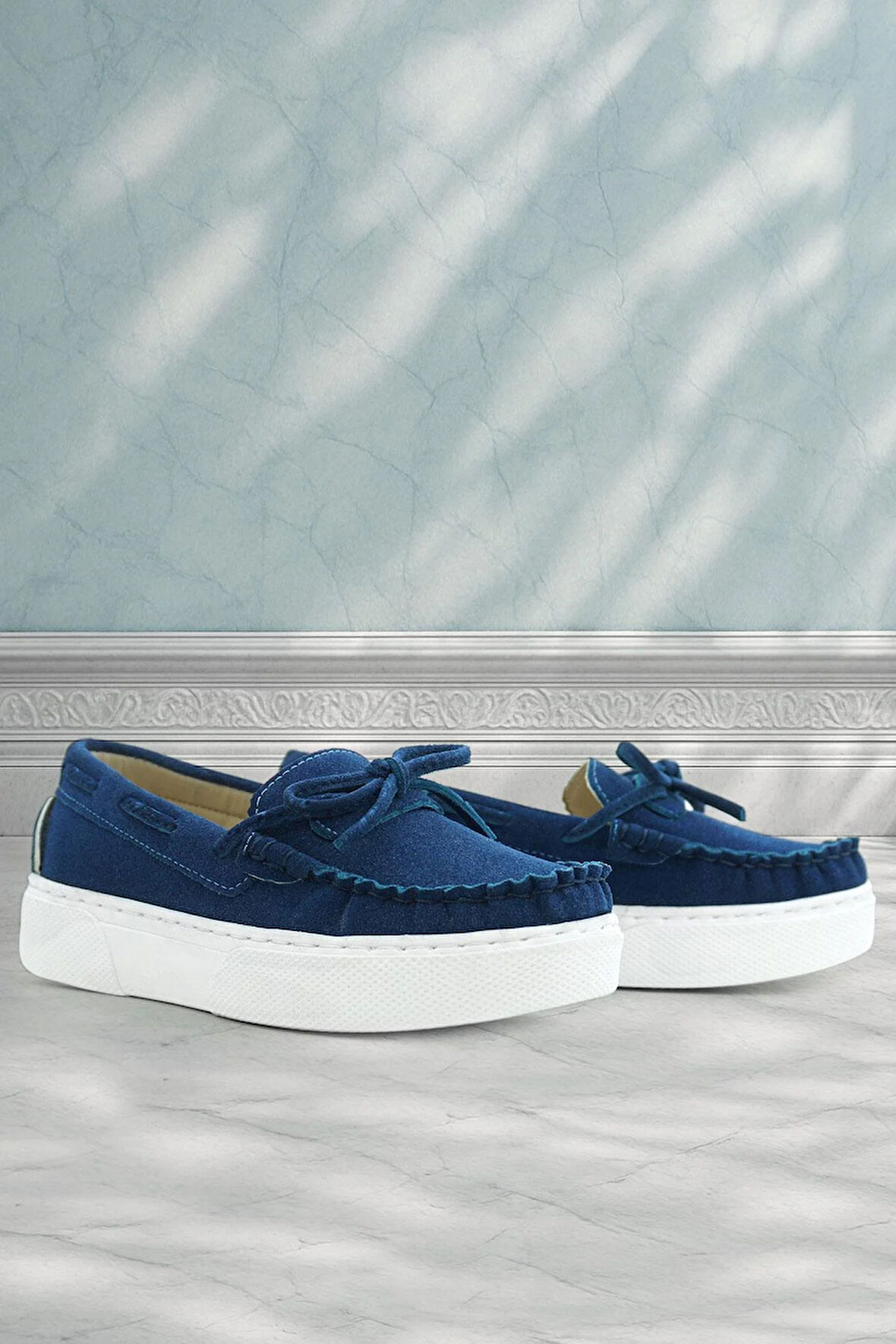 Rakerplus Saks Mavi Ekstra Hafif Çocuk Günlük Makosen Ayakkabı