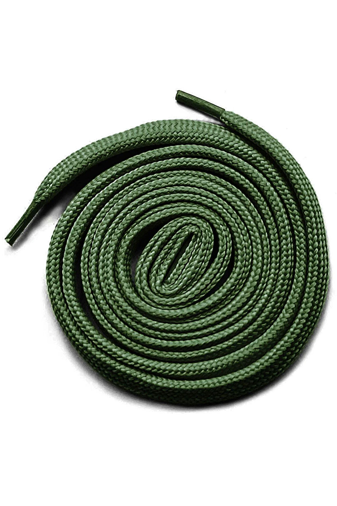 Haki Yeşil 1 cm Kalınlığında 1 Çift Yassı Spor Ayakkabı Bağcığı