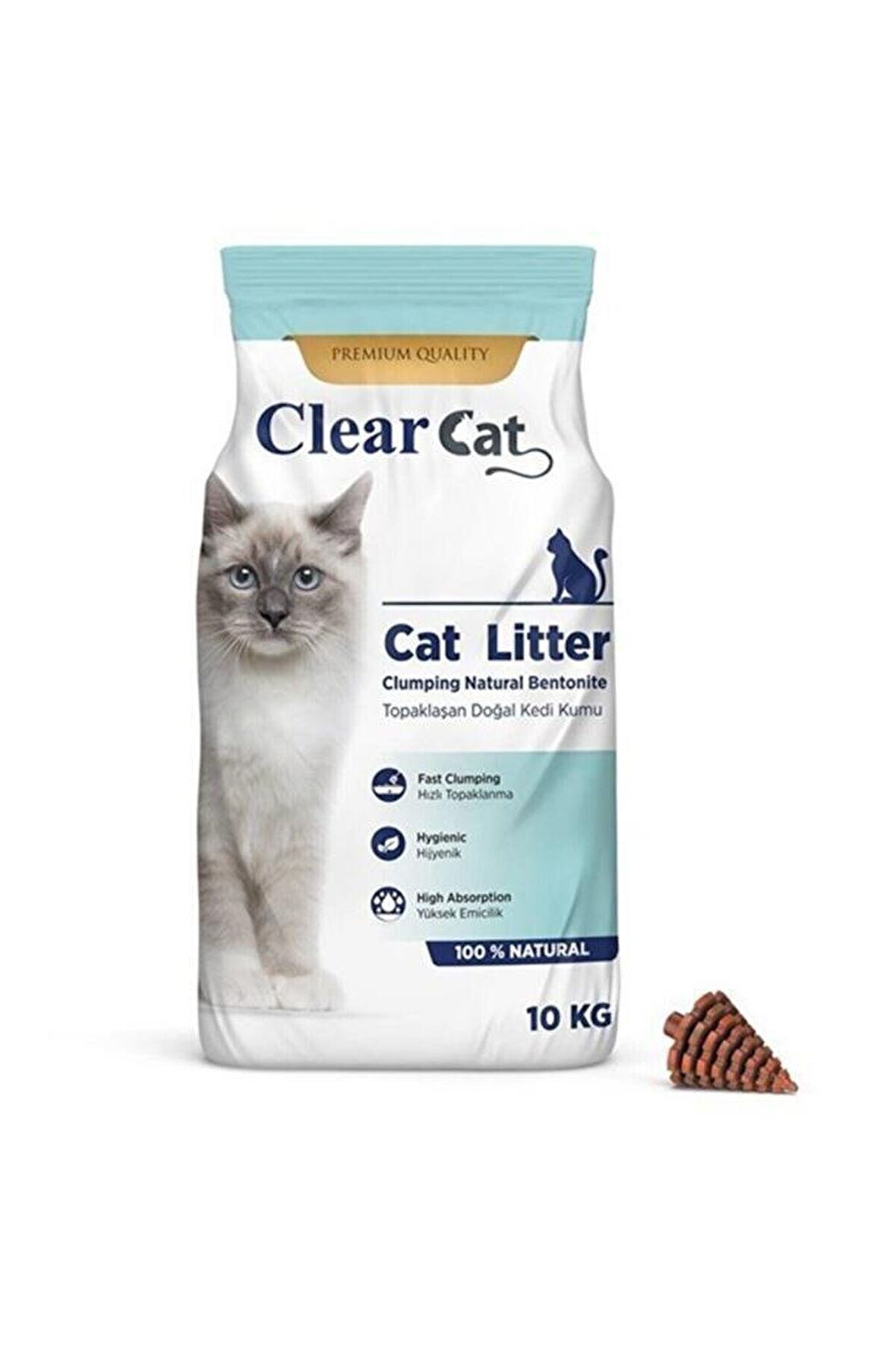 ClearCat Kokusuz Topak Bento Kedi Kumu İnce 10 Kg