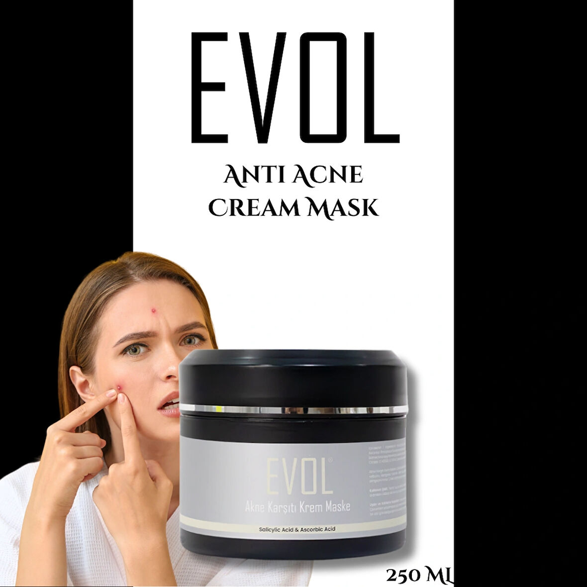 Evol Akne Karşıtı Krem Maske 250ml