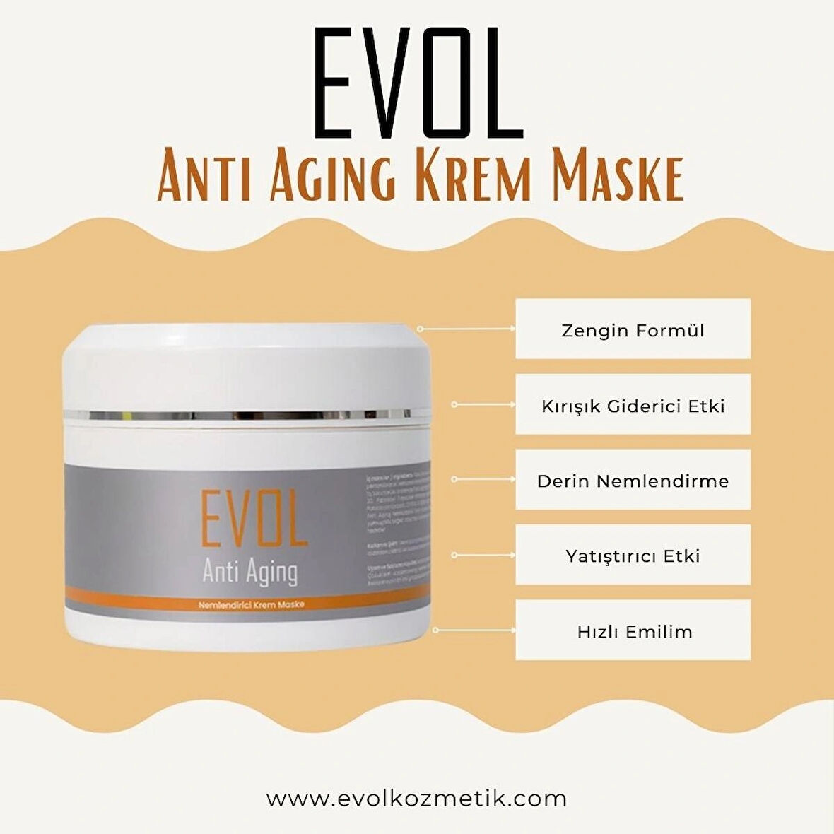 Evol Anti Aging Krem Maske 250ml