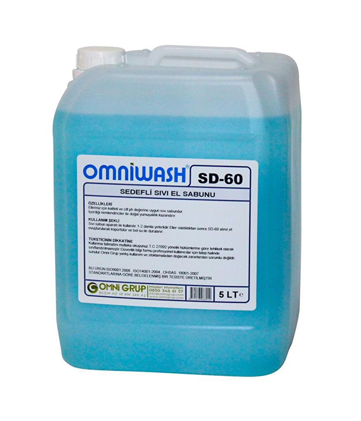 Omniwash SD-60 5000ml Sıvı El Sabunu Nemlendiricili 