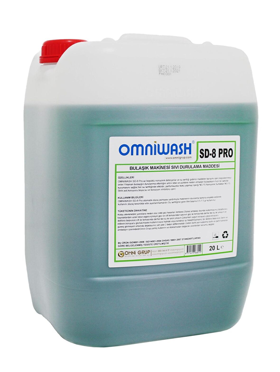 Omniwash SD-8 Pro Bulaşık Makinesi Parlatıcısı 20 lt 