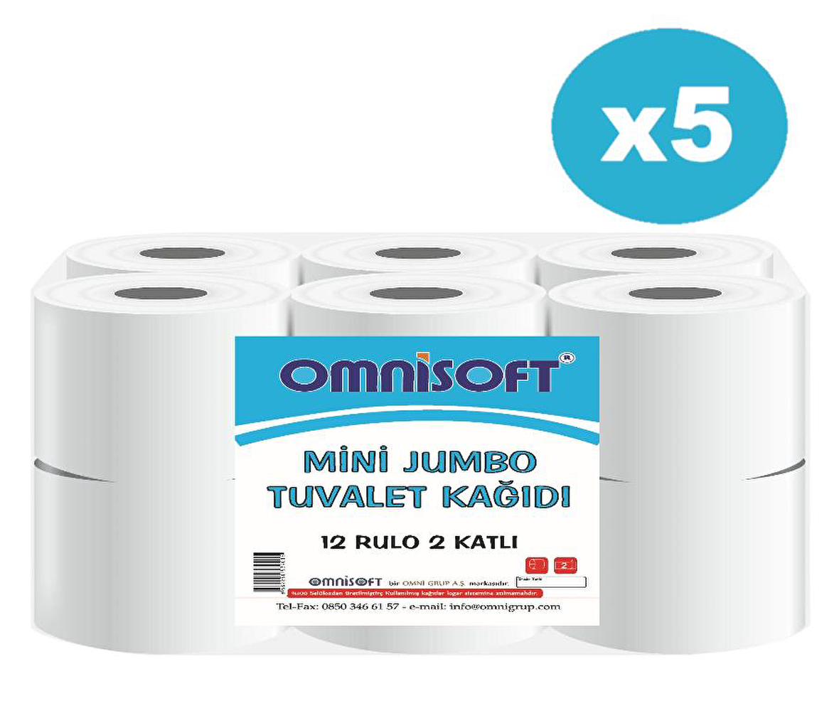 Omnisoft 2 Katlı 5 x 12'li Tuvalet Kağıdı