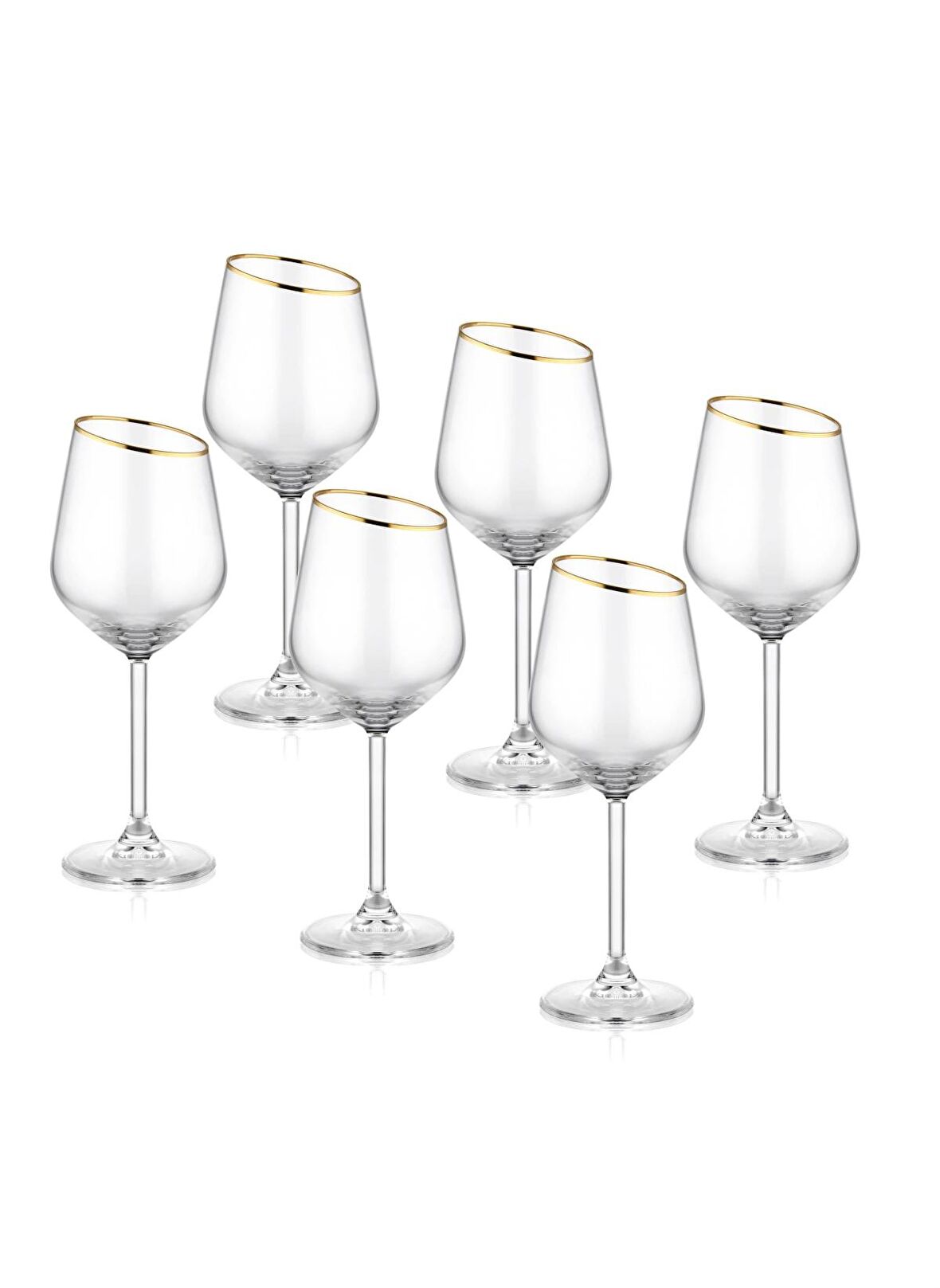 The Mia GNA0001 Gina Şarap Kadehi 6 Lı Set Gold