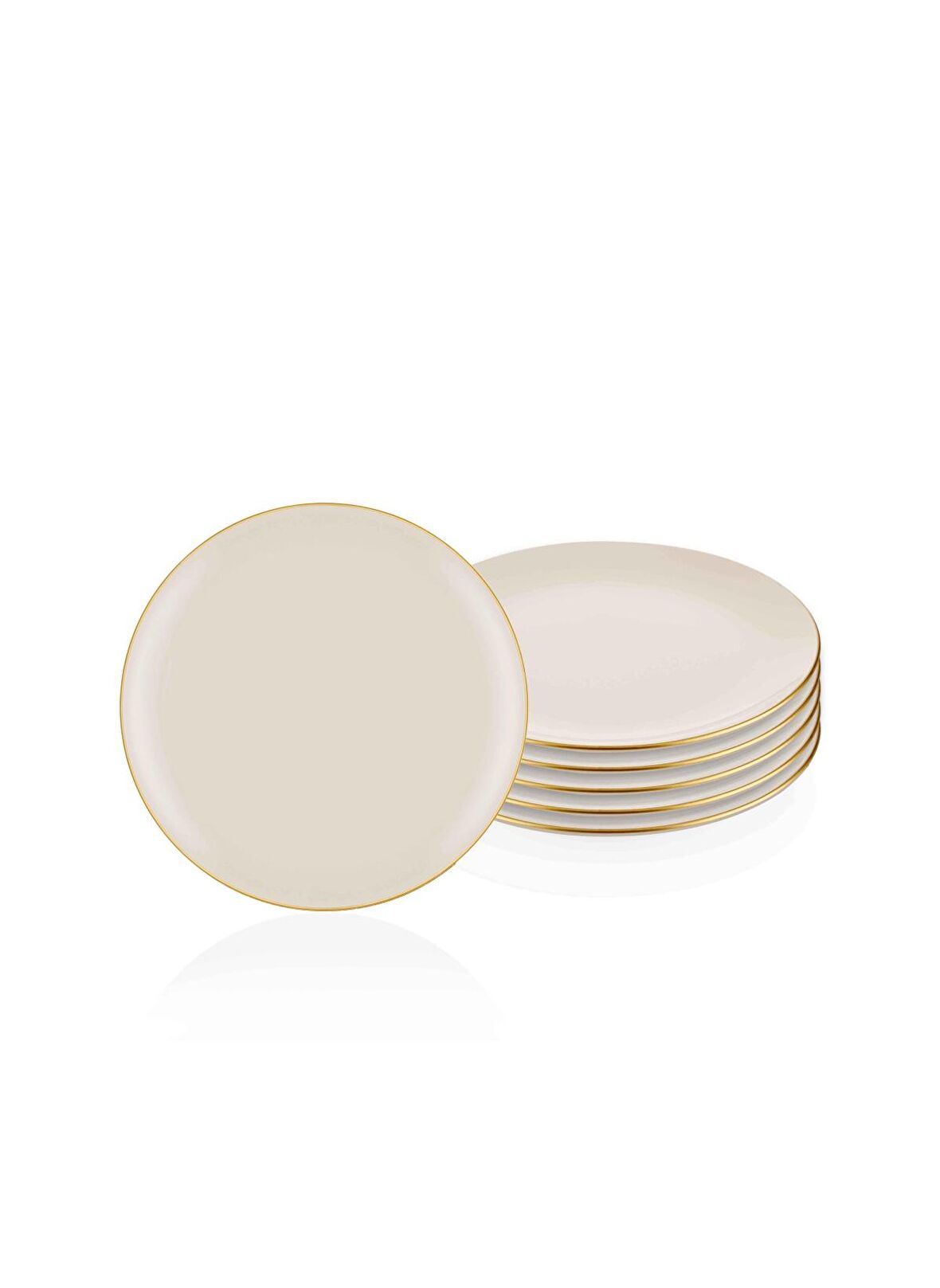 The Mia Basic Pasta Tabağı 6 Lı Set Krem - 19cm