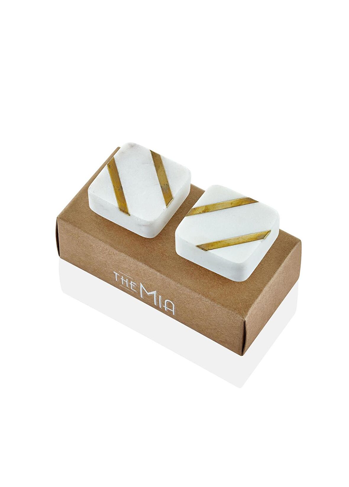 The Mia Mermer Çekmece ve Dolap Kulbu 2li Set