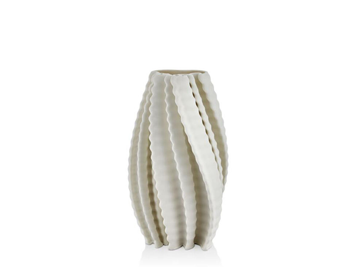 Lamedore Abstract Spiral Beyaz 3d Vazo 19x20x35 Cm