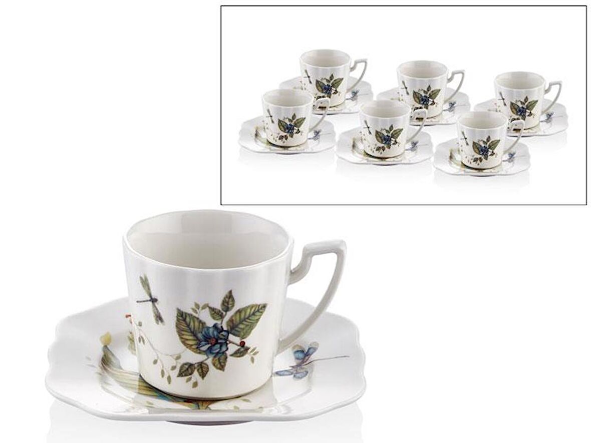 Lamedore Butterfly Serisi 6 Kişilik Kahve Fincanı 125 cc 1JYC-106