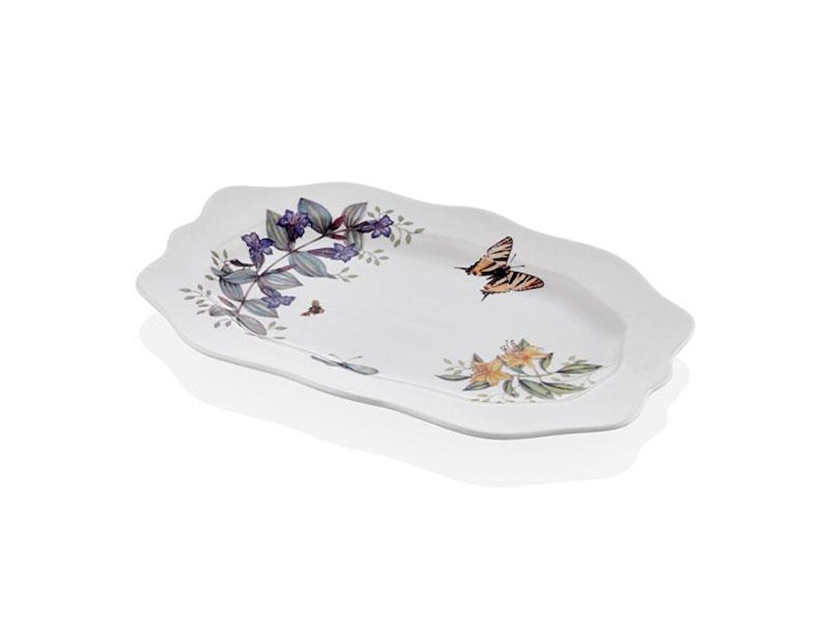 Lamedore Butterfly Serisi Küçük Boy Oval Tabak -Kayık Tabak 25 cm 1JYC-105S