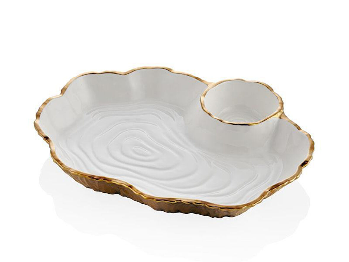 LAMEDOR UNFORMED BEYAZ GOLD SOS TABAGI 33,5X26,5X4,5 CM