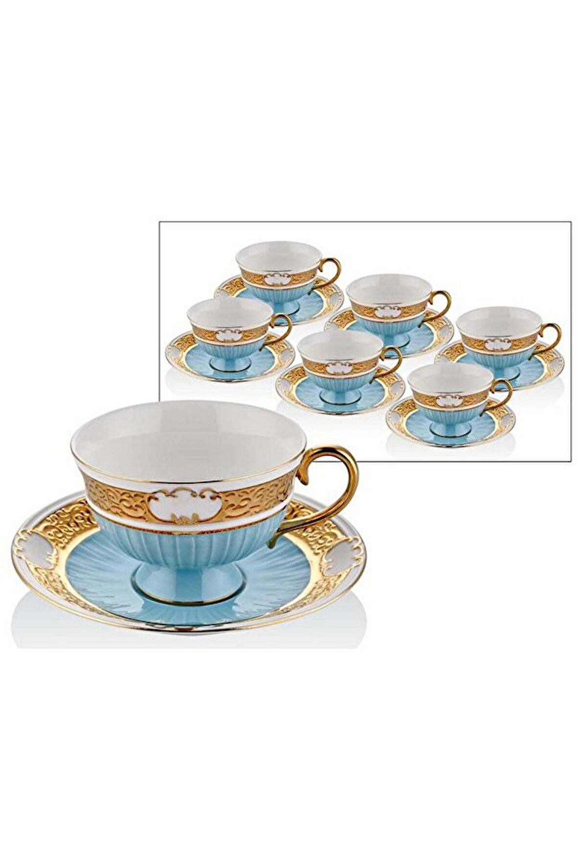 Joy Carmen Çay Fincan Takımı Rubens Mavi 1BBL-T1815B