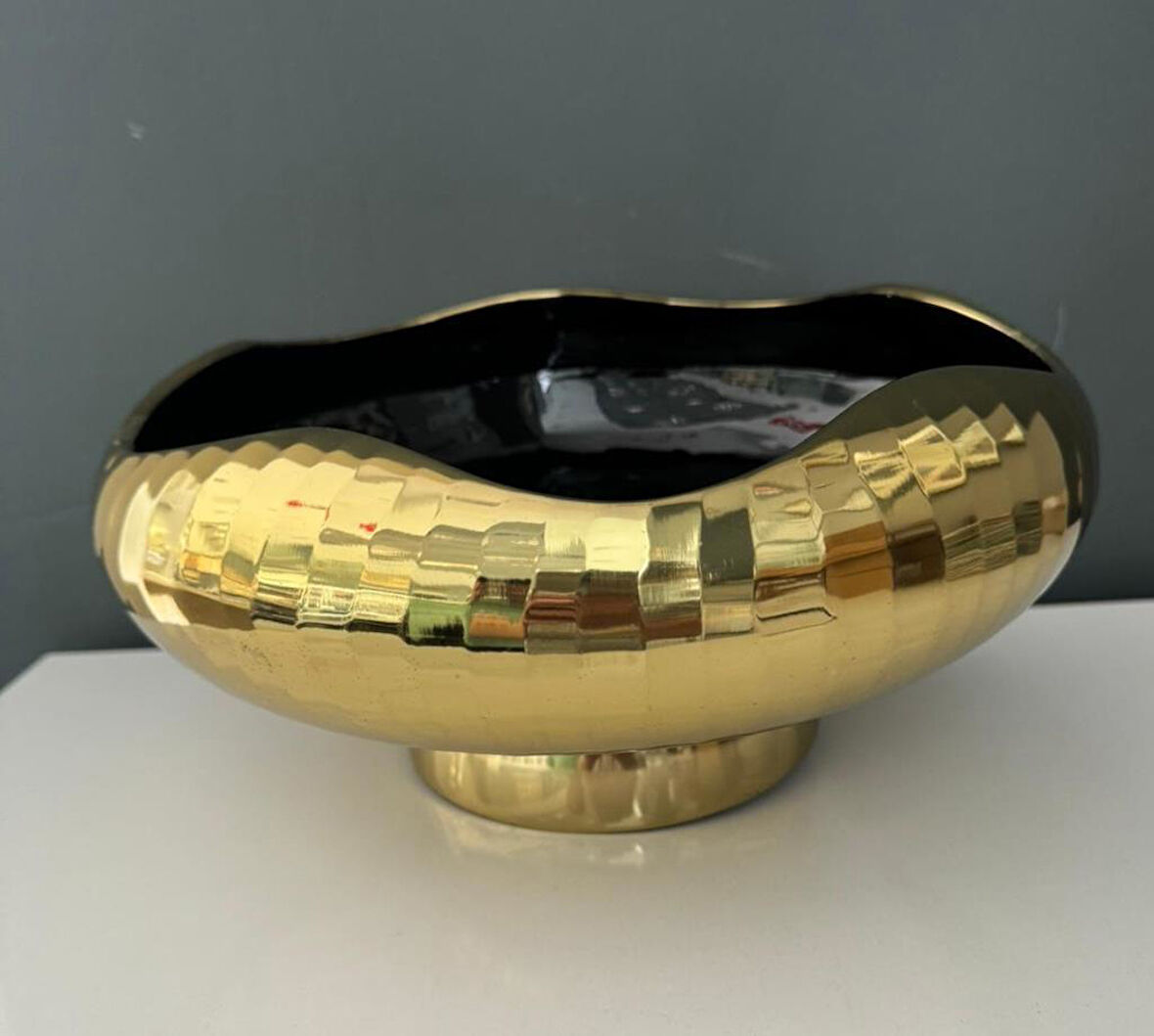 LAMEDOR AUTUMN GOLD BLACK LARGE FRUIT BOWL 30X30X10 CM