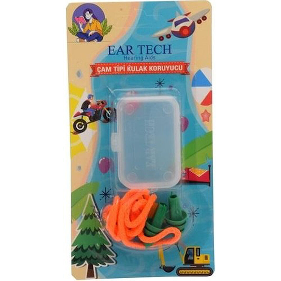 Ear Tech Kulak Tıkacı Cam Tıpı Iplı 2 Lı