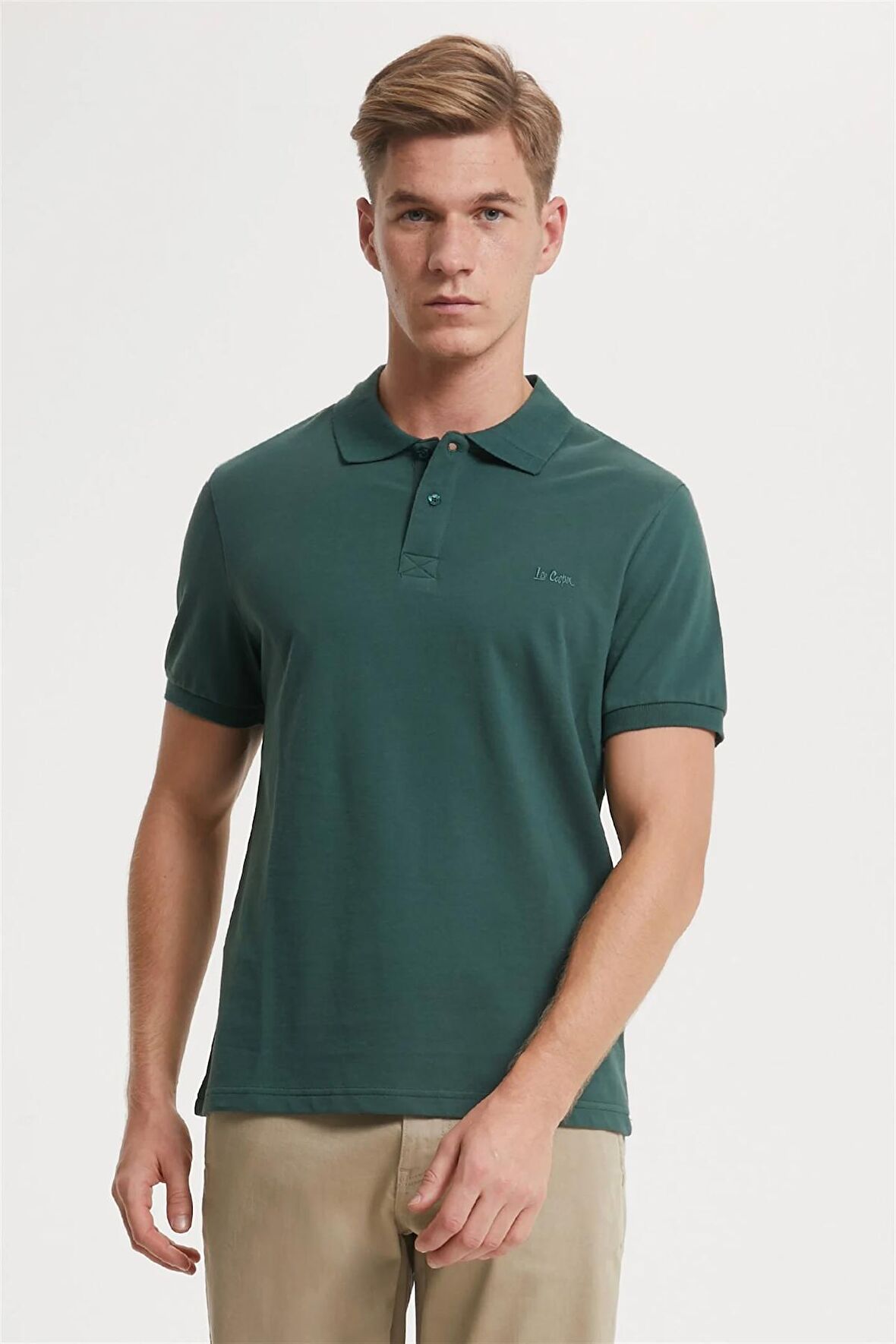 Twins Erkek Polo Yaka T-Shirt Koyu Yeşil