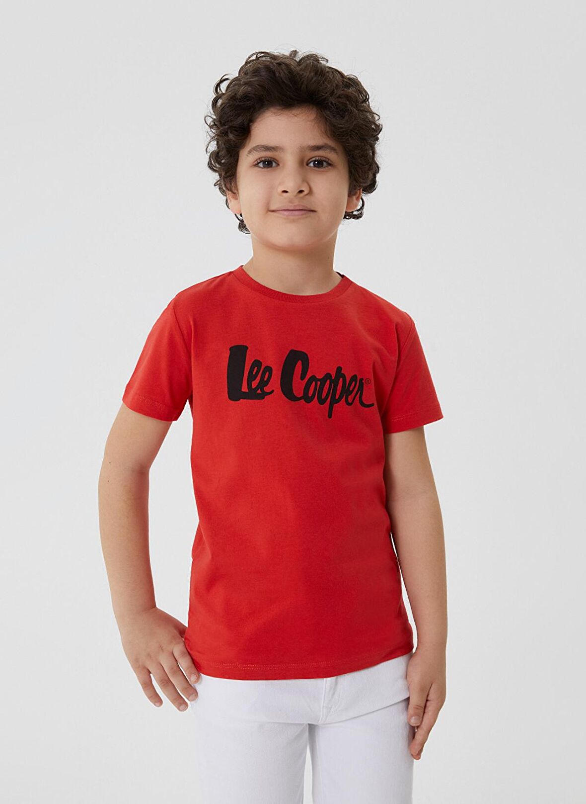 Lee Cooper Bisiklet Yaka Kısa Kol Baskılı Kırmızı Erkek Çocuk T-Shirt