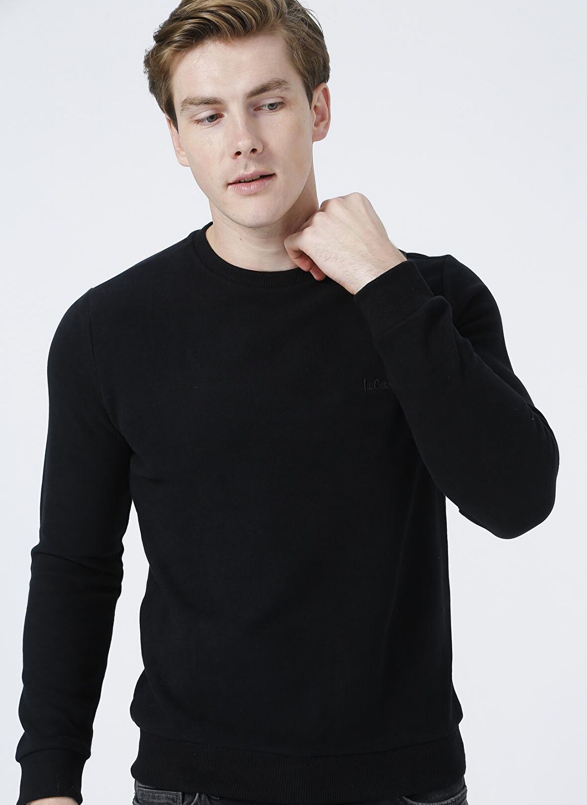 Lee Cooper 221 Lcm 241045 Newdwade  Bisiklet Yaka Normal Bel Normal Kalıp Düz Siyah Erkek Sweatshirt