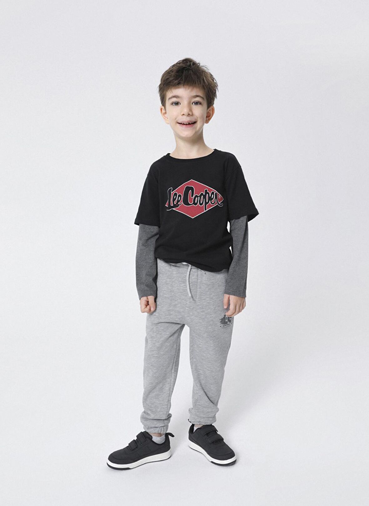 Lee Cooper Baskılı Siyah Erkek Çocuk T-Shirt 221 LCB 242001 MATT SIYAH