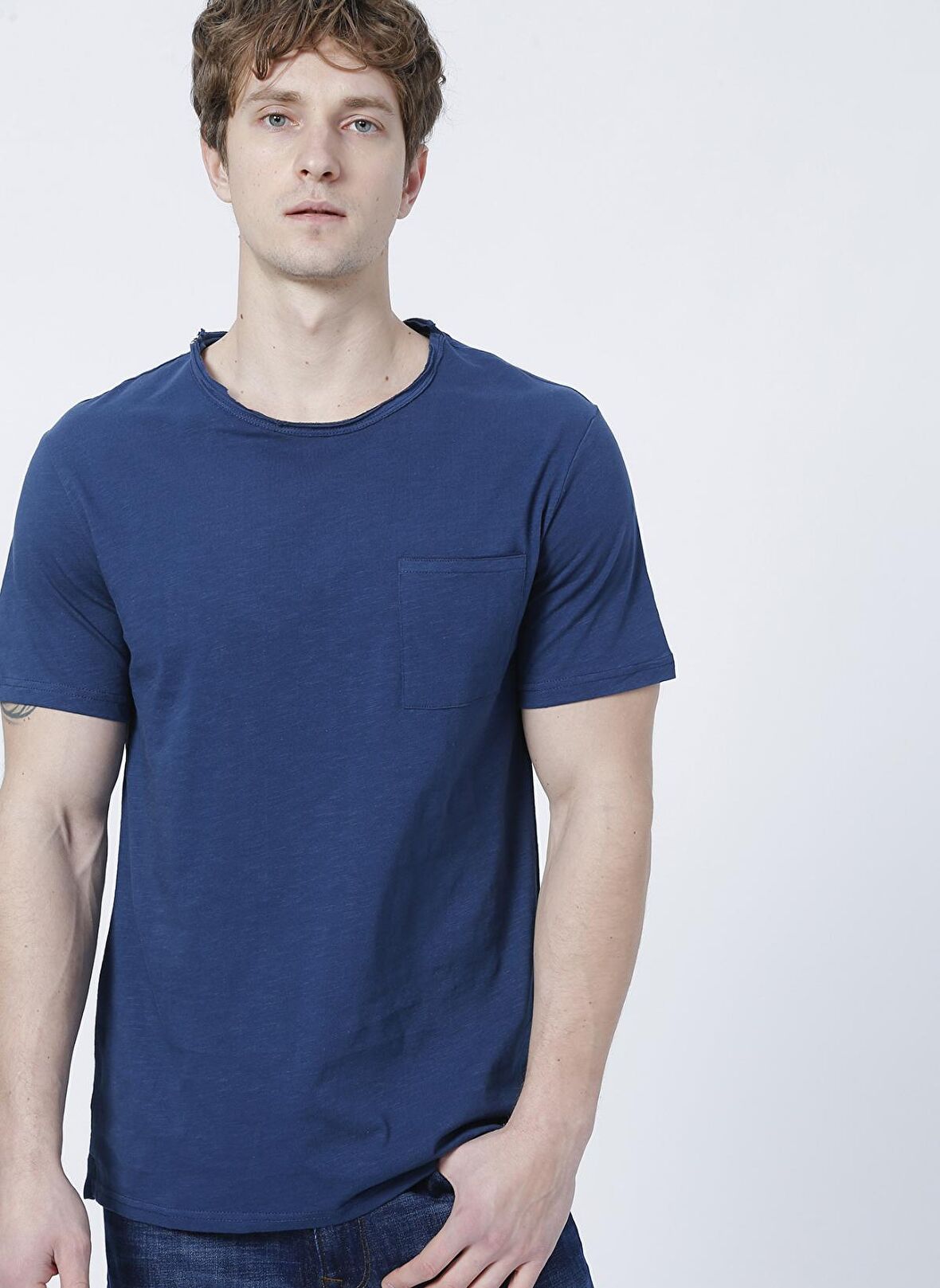 Lee Cooper Bisiklet Yaka Slim Fit Düz Lacivert Erkek T-Shirt - 222 Lcm 242042 Daniel