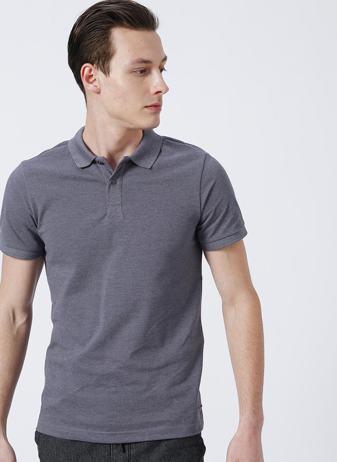 Lee Cooper Polo Yaka Düz Antrasit Erkek T-Shirt 222 LCM 242056 MILESS ANTRASIT