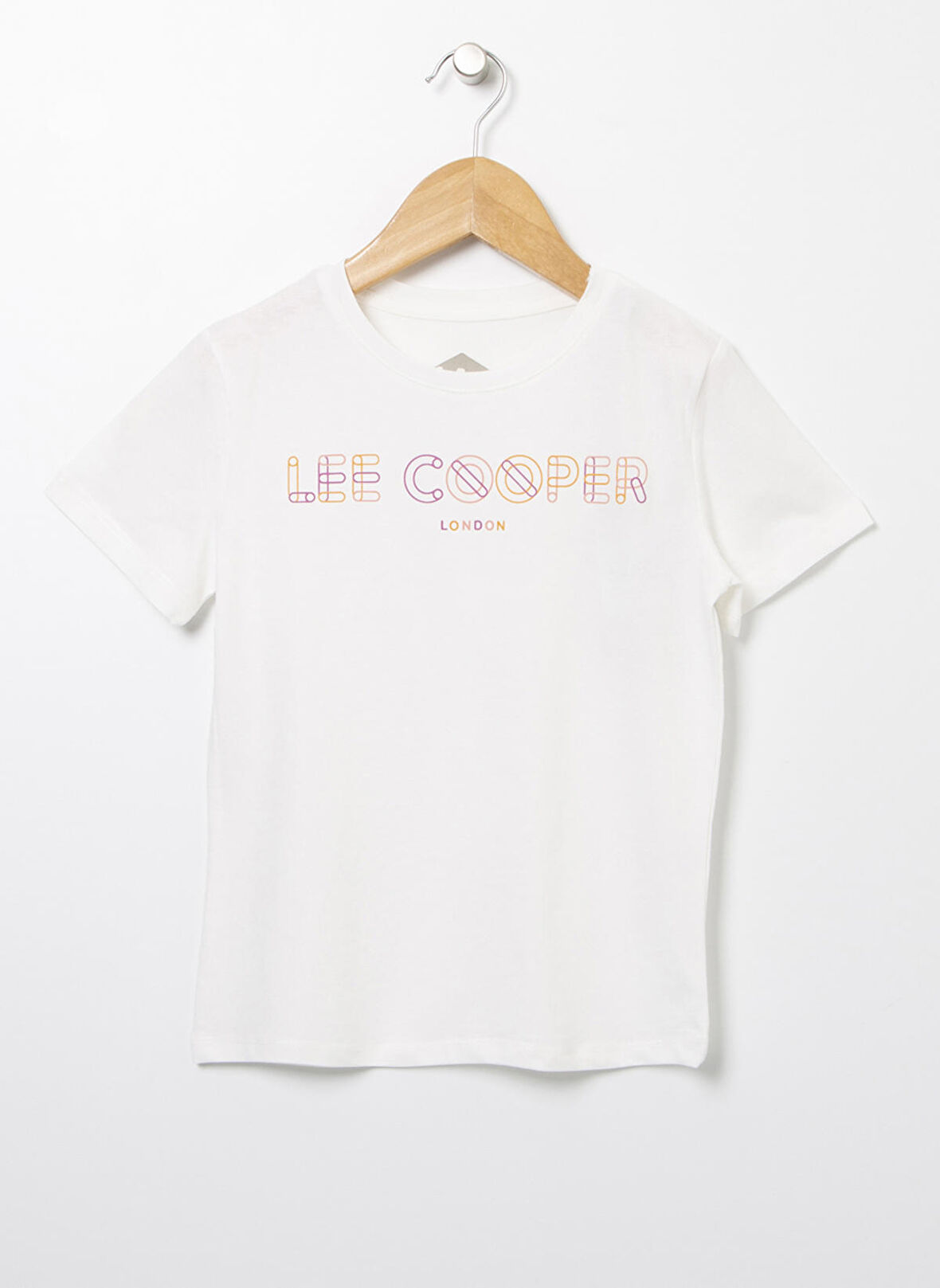 Lee Cooper Açık Beyaz Kız Çocuk Bisiklet Yaka Kısa Kollu Baskılı T-Shirt 222 LCG 242005 NEON OFF WHITE