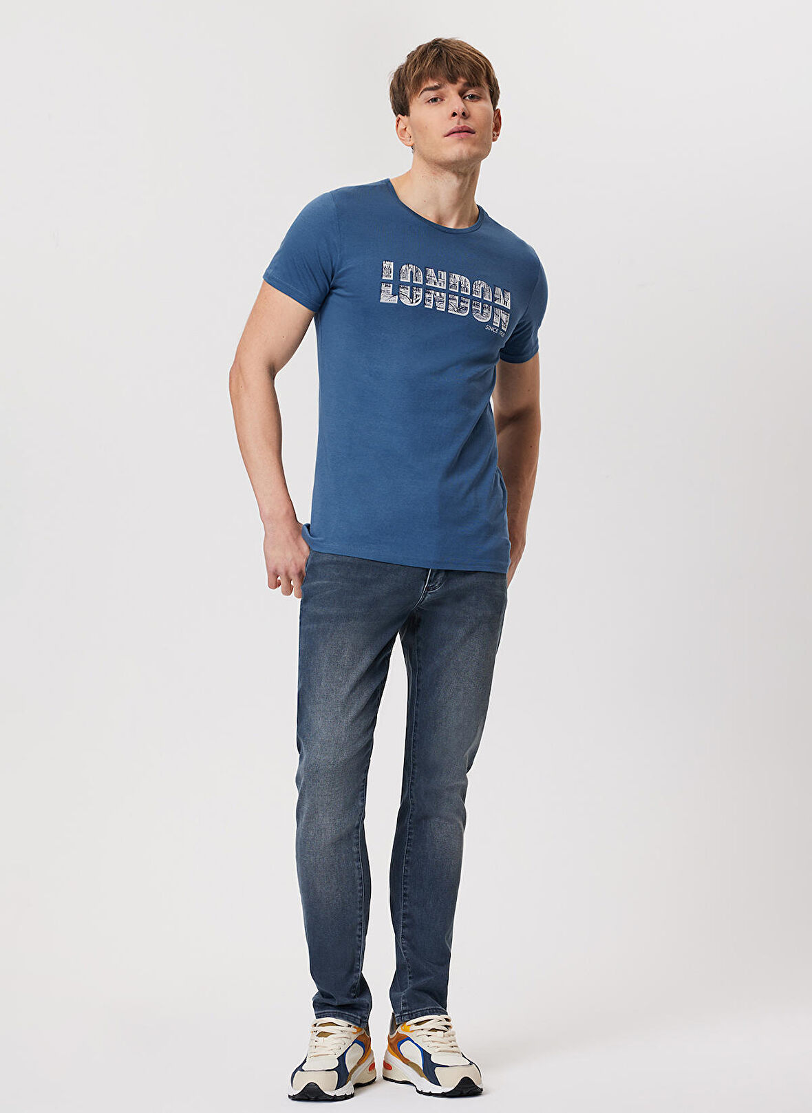 Lee Cooper İndigo Erkek T-Shirt