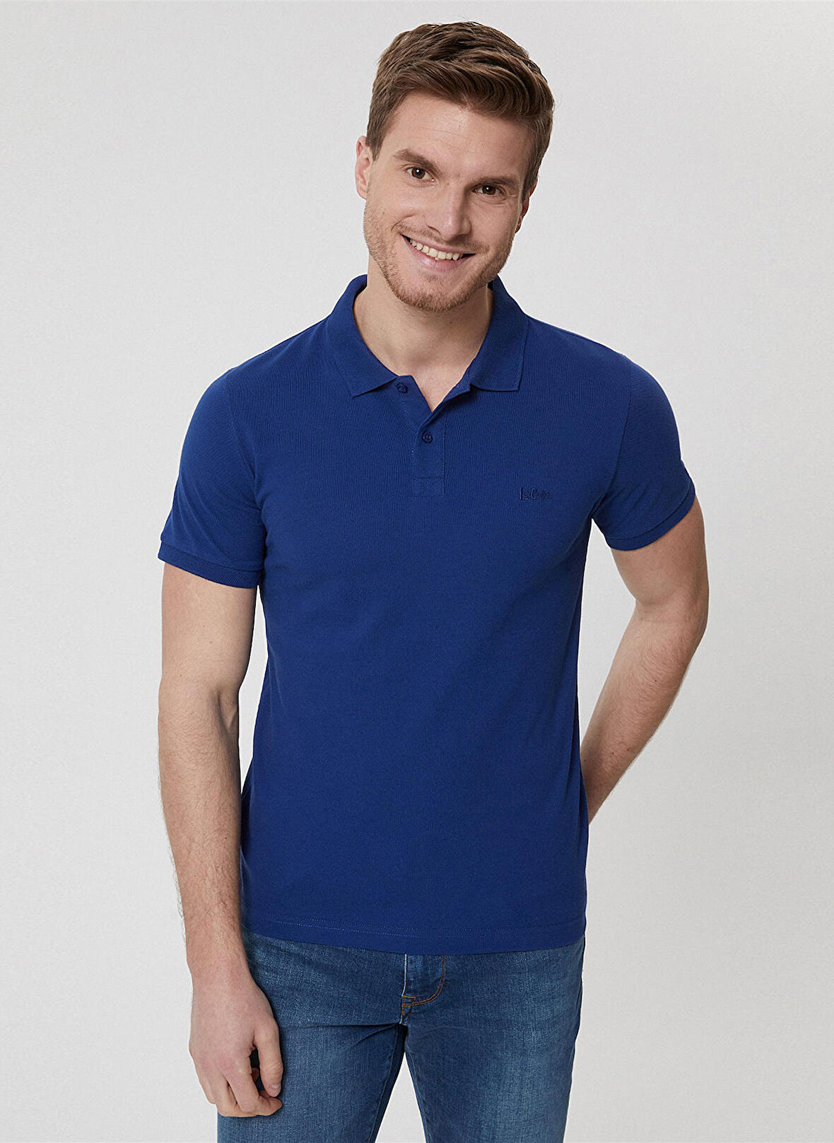 Lee Cooper Polo Yaka Koyu Mavi Erkek T-Shirt 232 LCM 242048 TWINS GECE MAVİSİ