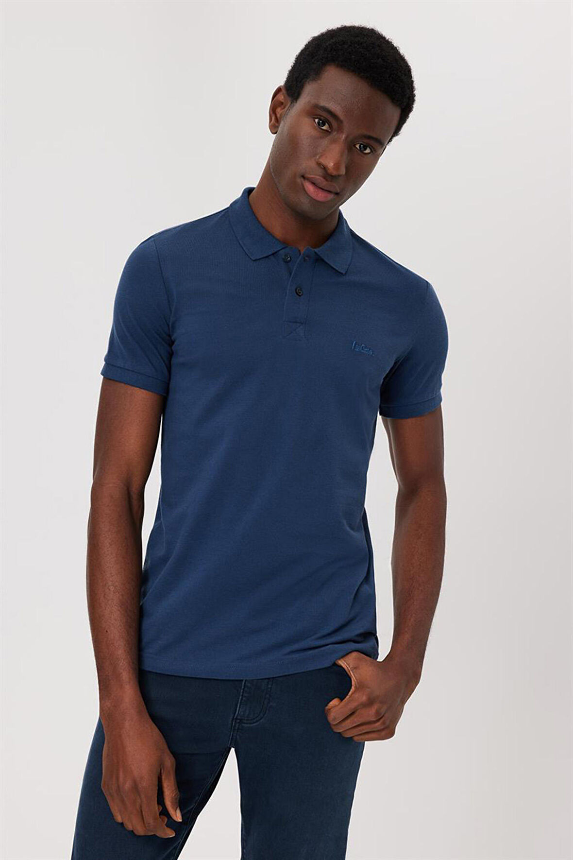 Lee Cooper Erkek Twıns Polo Yaka T-Shirt 242048 Indigo