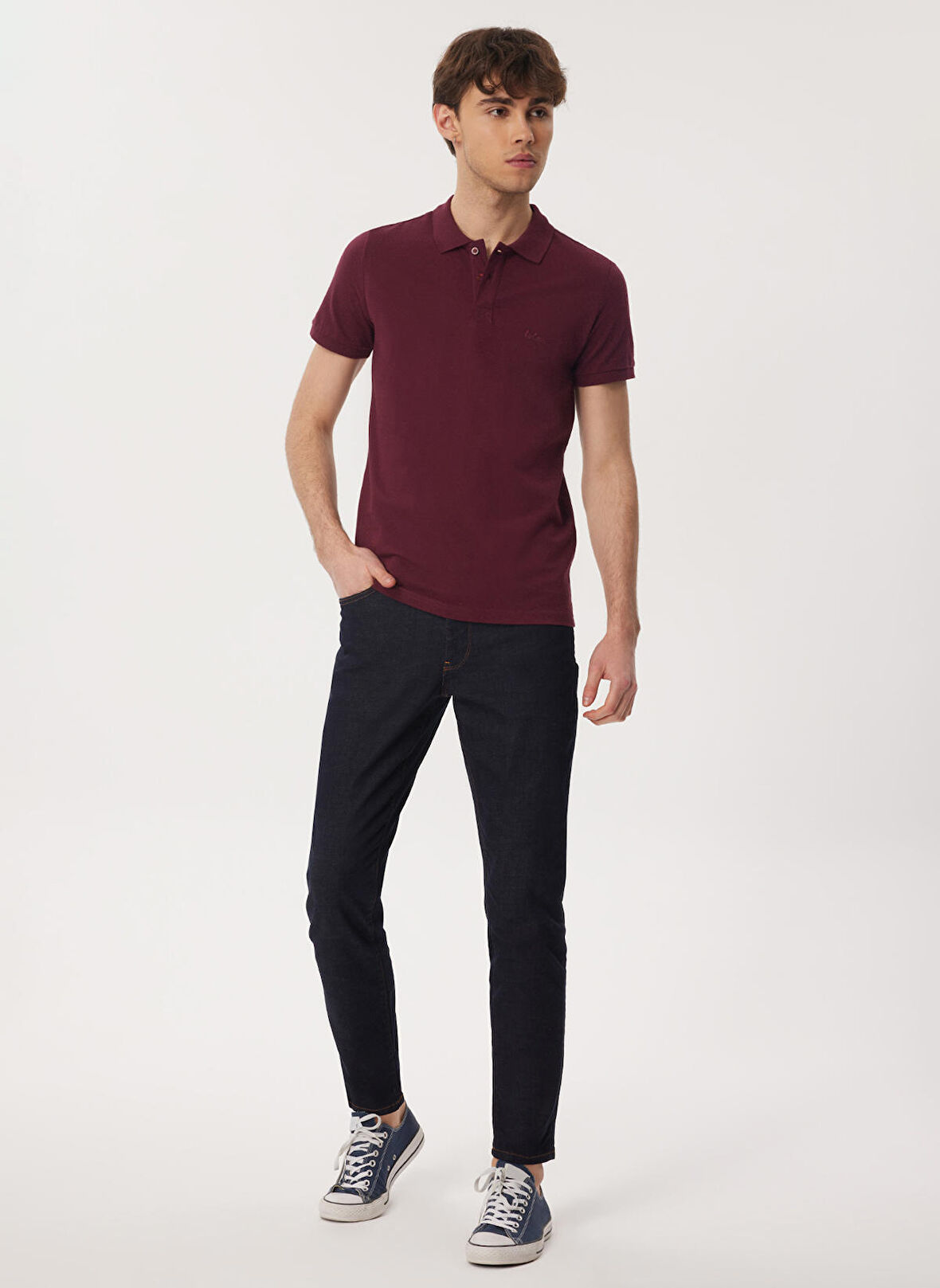 Lee Cooper Polo Yaka Mürdüm Erkek T-Shirt 232 LCM 242048 TWINS MÜRDÜM