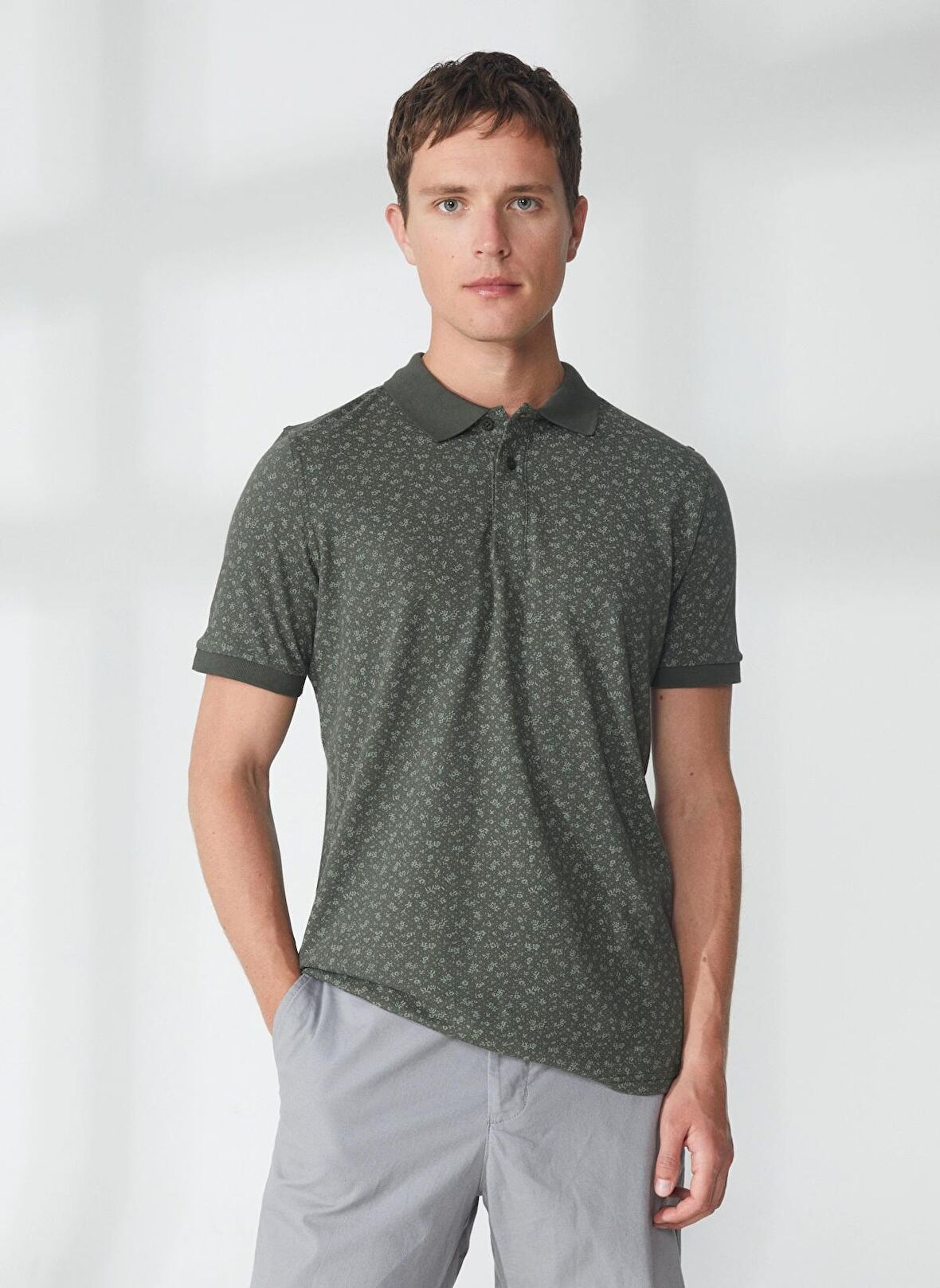Lee Cooper Polo Yaka Açık Yeşil Erkek T-Shirt 232 LCM 242036 NEWBERNARD OLIVE