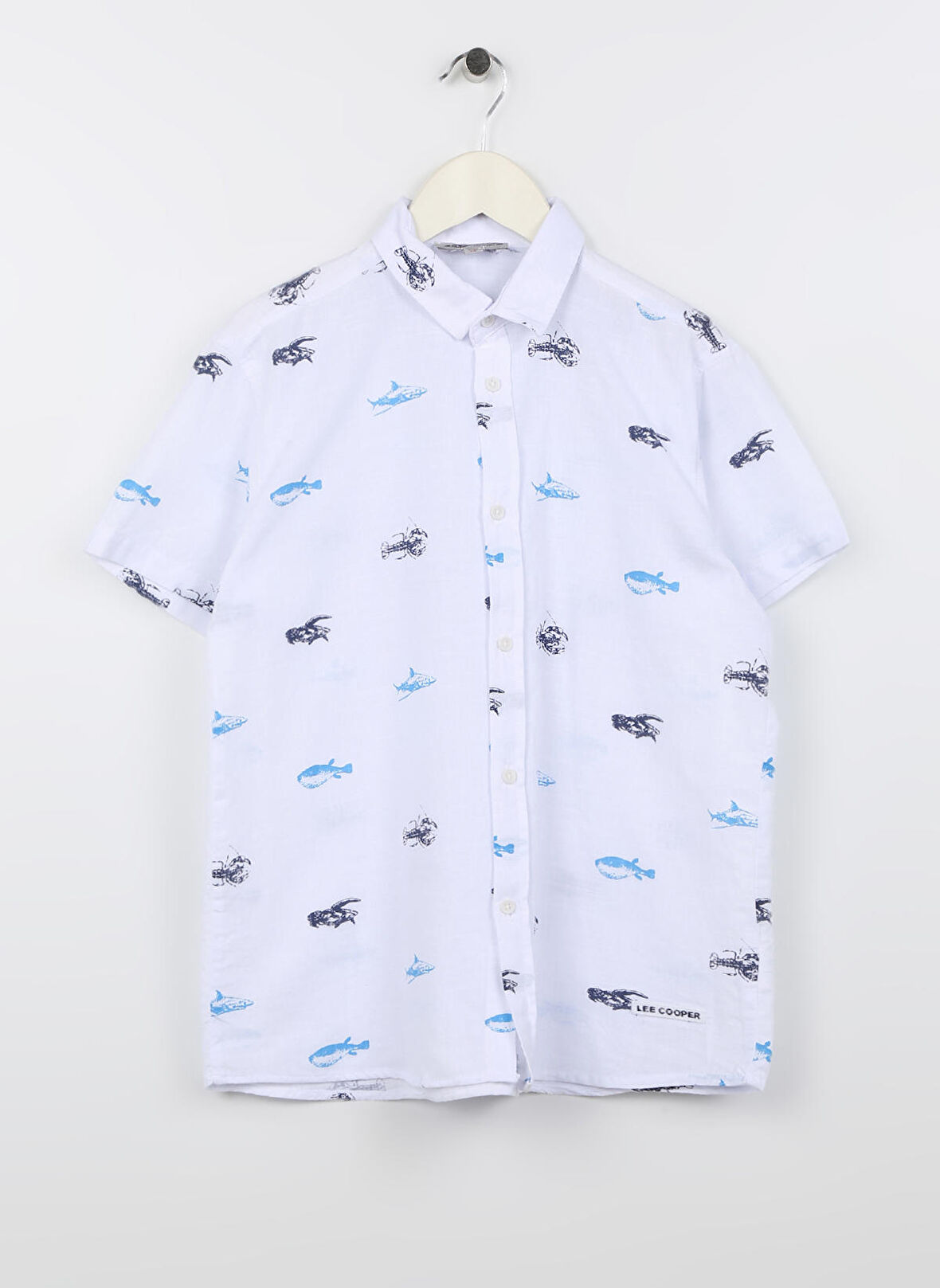 Lee Cooper Baskılı Çok Renkli Erkek Çocuk Gömlek 232 LCB 241001 SHRIMP DESENLİ