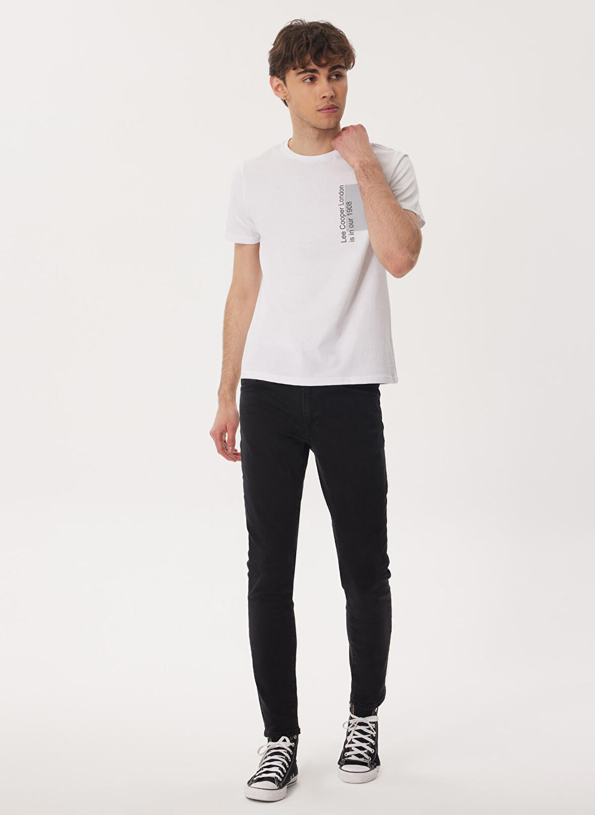 Lee Cooper Bisiklet Yaka Beyaz Erkek T-Shirt 232 LCM 242004 MOBY BEYAZ