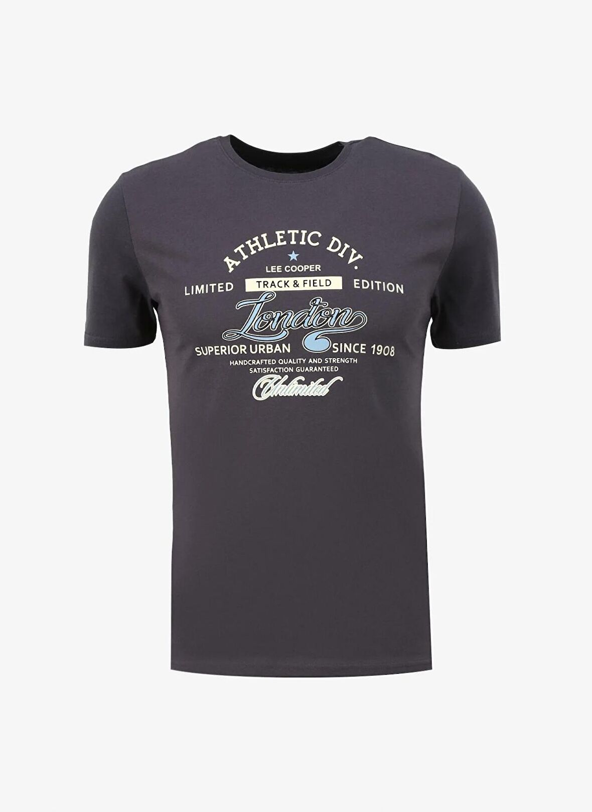 Lee Cooper Bisiklet Yaka Antrasit Erkek T-Shirt 232 LCM 242024 DIVIDED ANTRASIT
