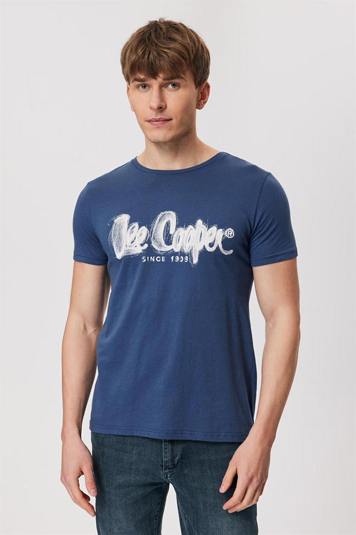 Lee Cooper Erkek Drawınglogo O Yaka T-Shirt 242029 Indigo