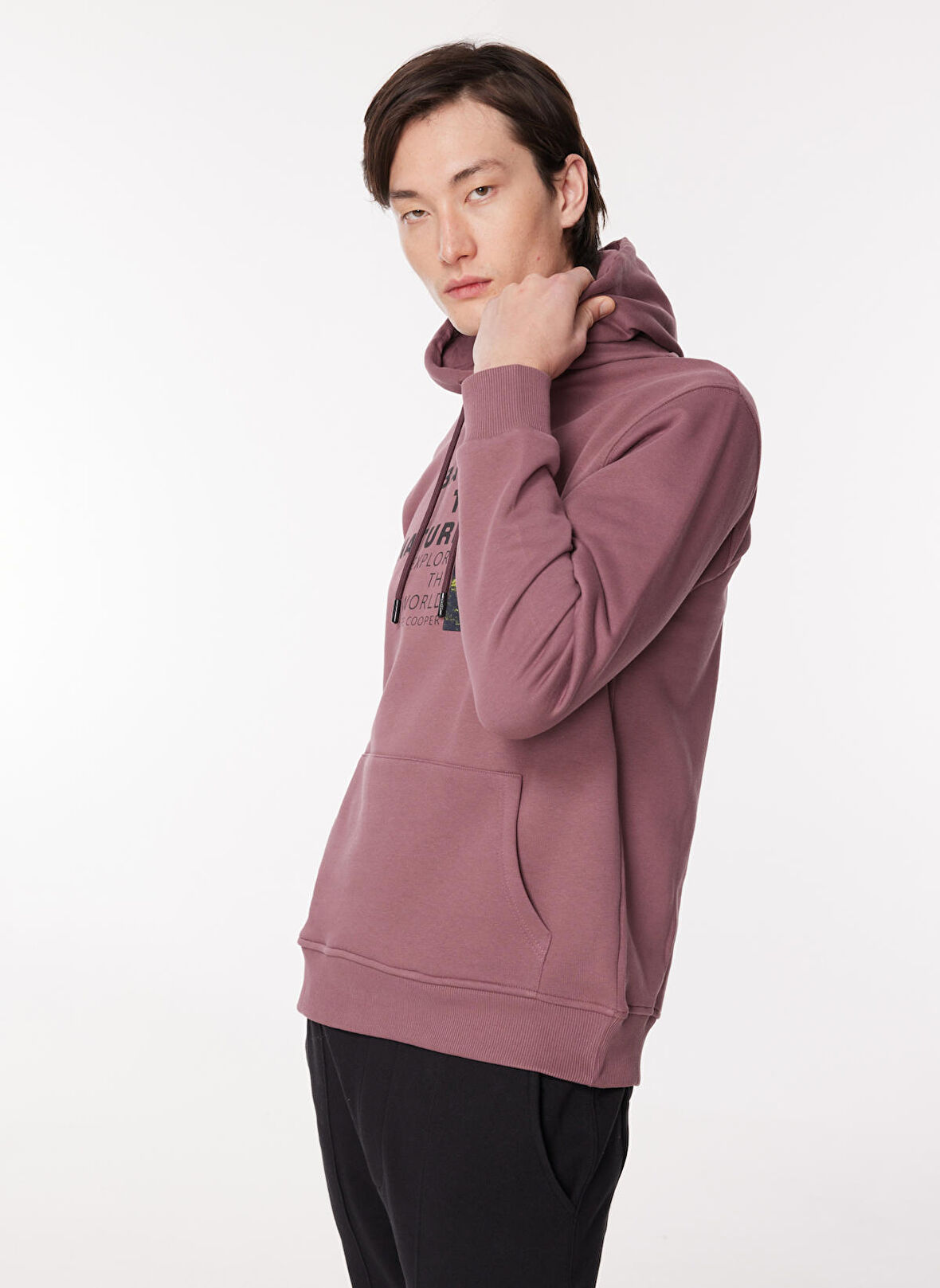 Lee Cooper Kapüşon Yaka Gül Kurusu Erkek Sweatshırt 241 LCM 241006 JEROME GUL KURUSU
