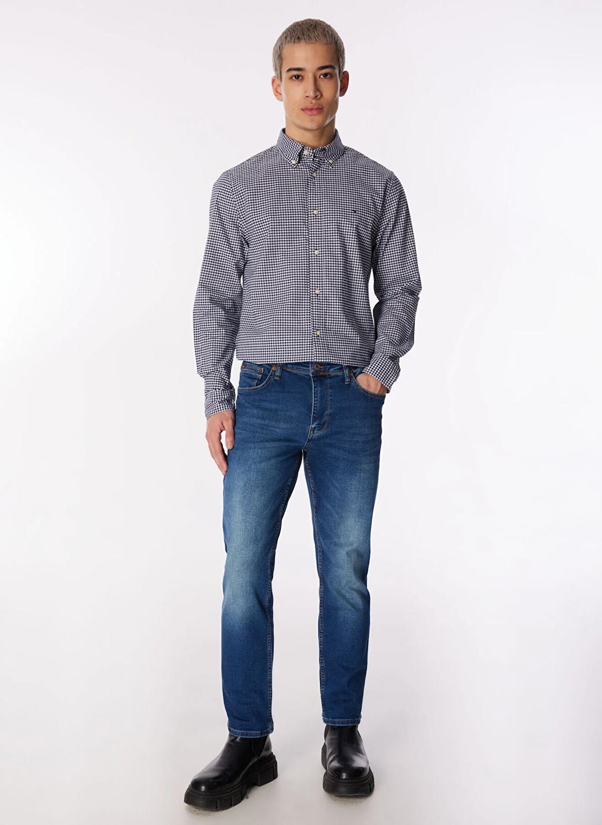 Lee Cooper Normal Bel Slim Fit Erkek Denim Pantolon 242 LCM 121025 JAGGER ELLERY BLUE M