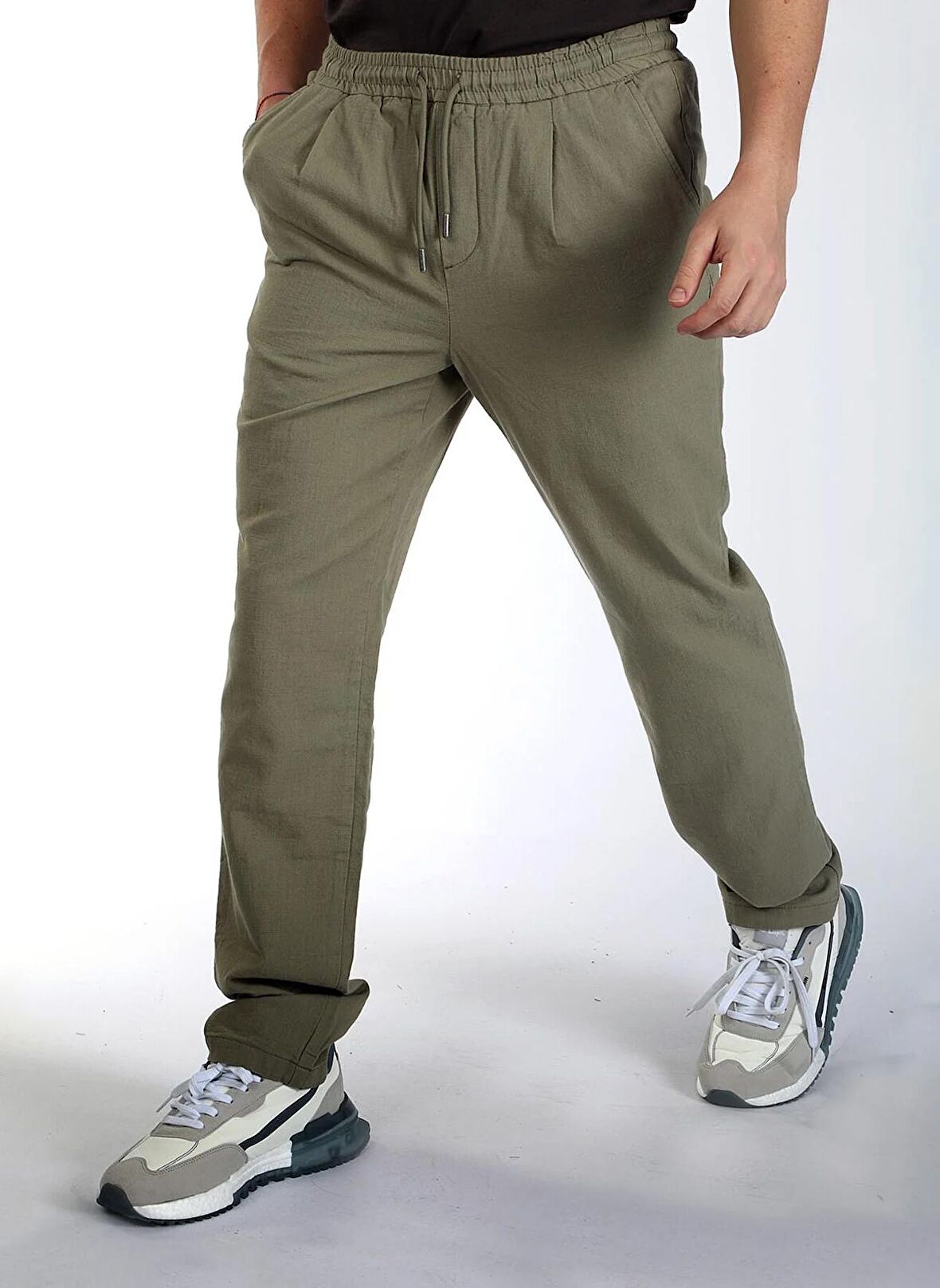 Lee Cooper Normal Bel Regular Fit Haki Erkek Chino Pantolon 242 LCM 221004 NEW BEACH HAKİ