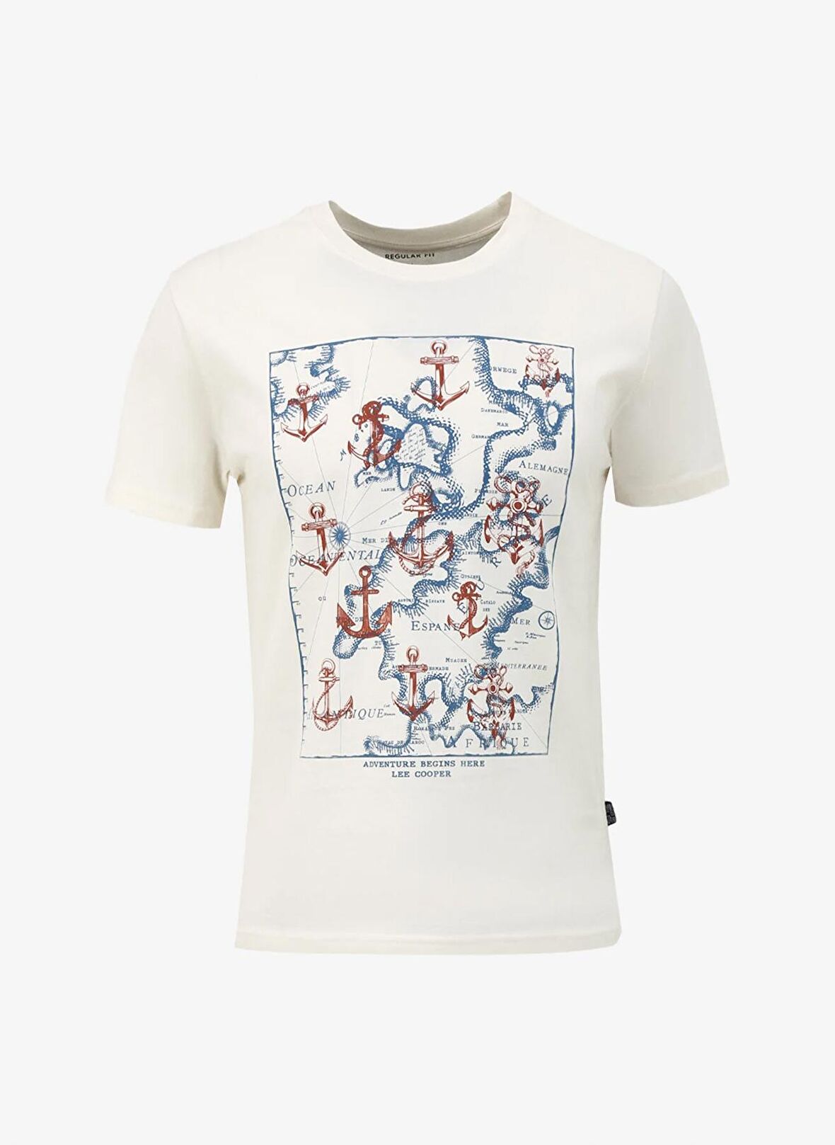Lee Cooper Yuvarlak Yaka Ekru Erkek T-Shirt 242 LCM 242009 CAPELA EKRU