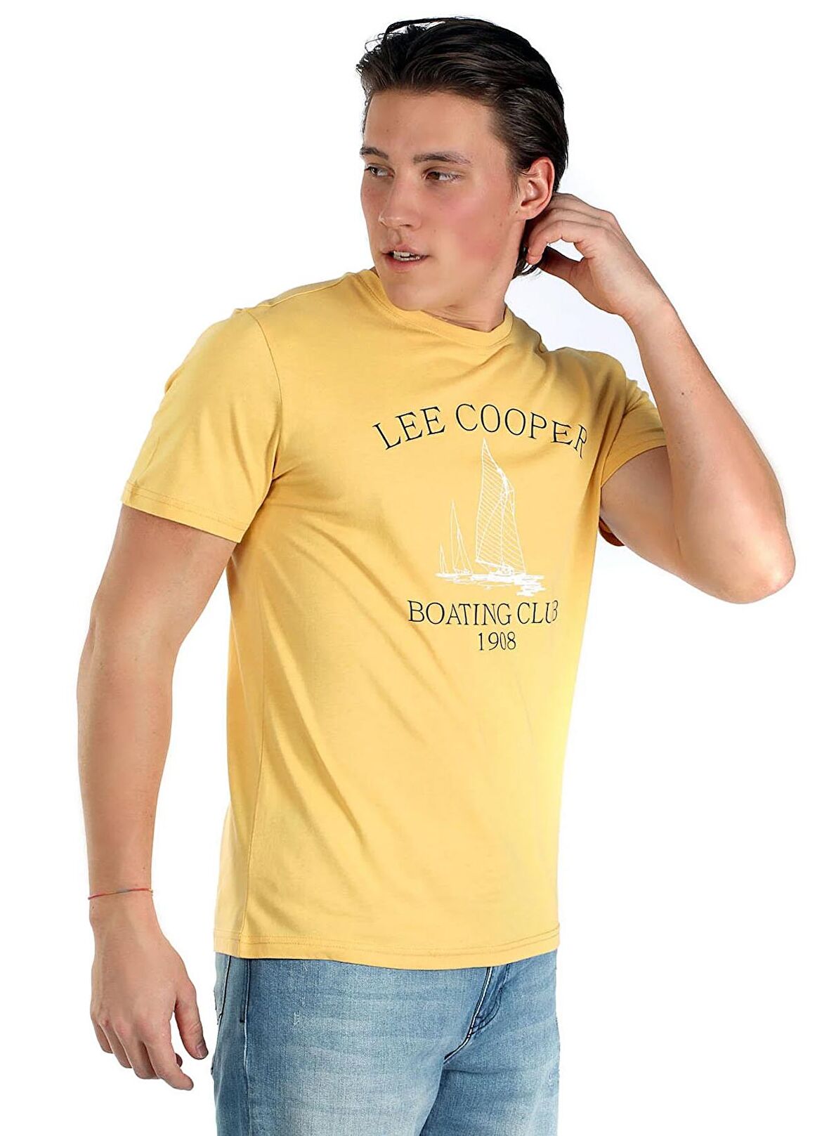 Lee Cooper Yuvarlak Yaka Sarı Erkek T-Shirt 242 LCM 242014 WILLY SAFRAN