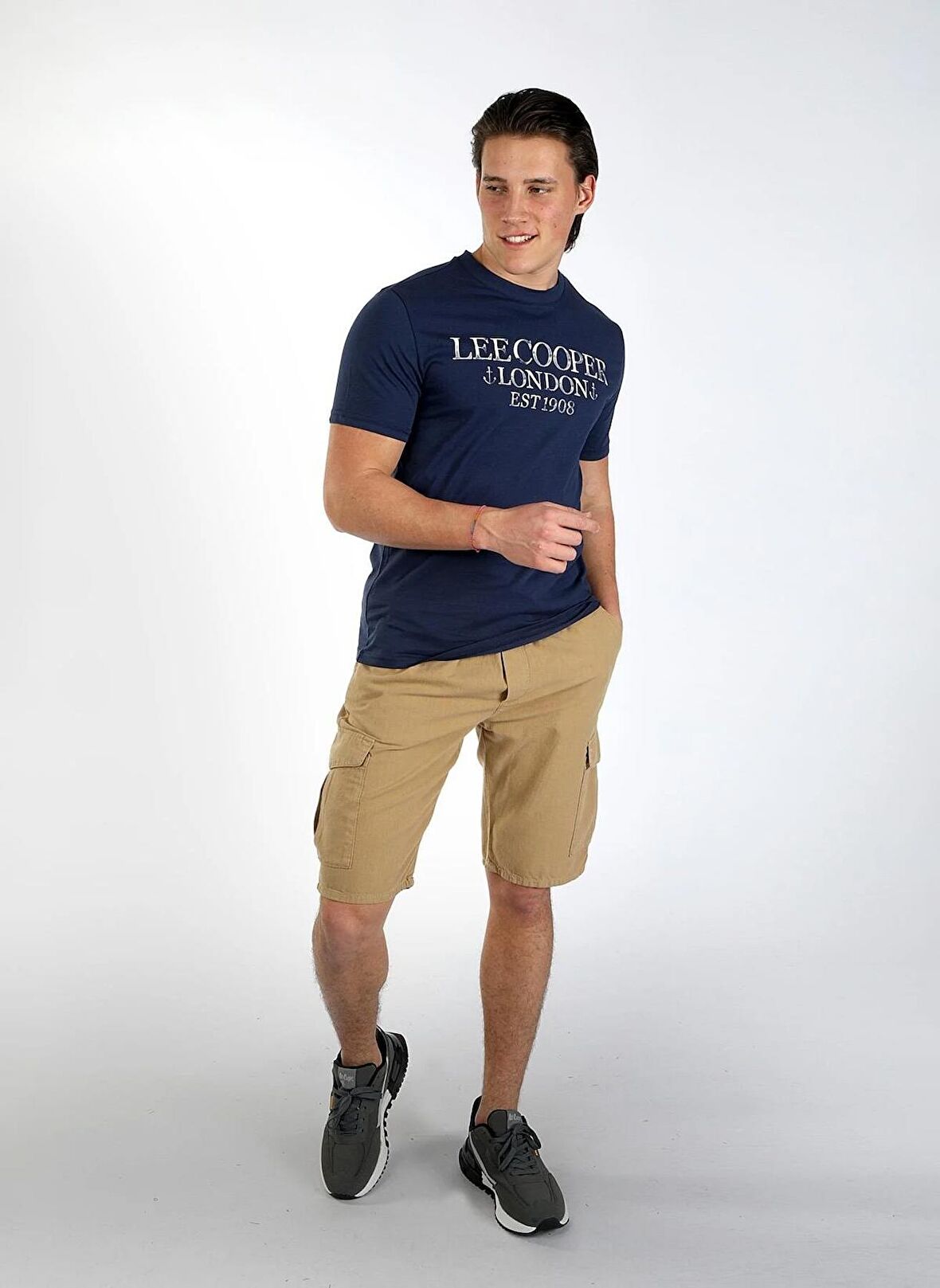 Lee Cooper Yuvarlak Yaka Lacivert Erkek T-Shirt 242 LCM 242016 CADOR LACİVERT