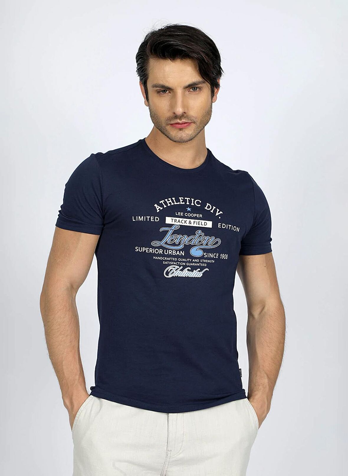 Lee Cooper Yuvarlak Yaka Antrasit Erkek T-Shirt 242 LCM 242024 NEW ANTRASİT