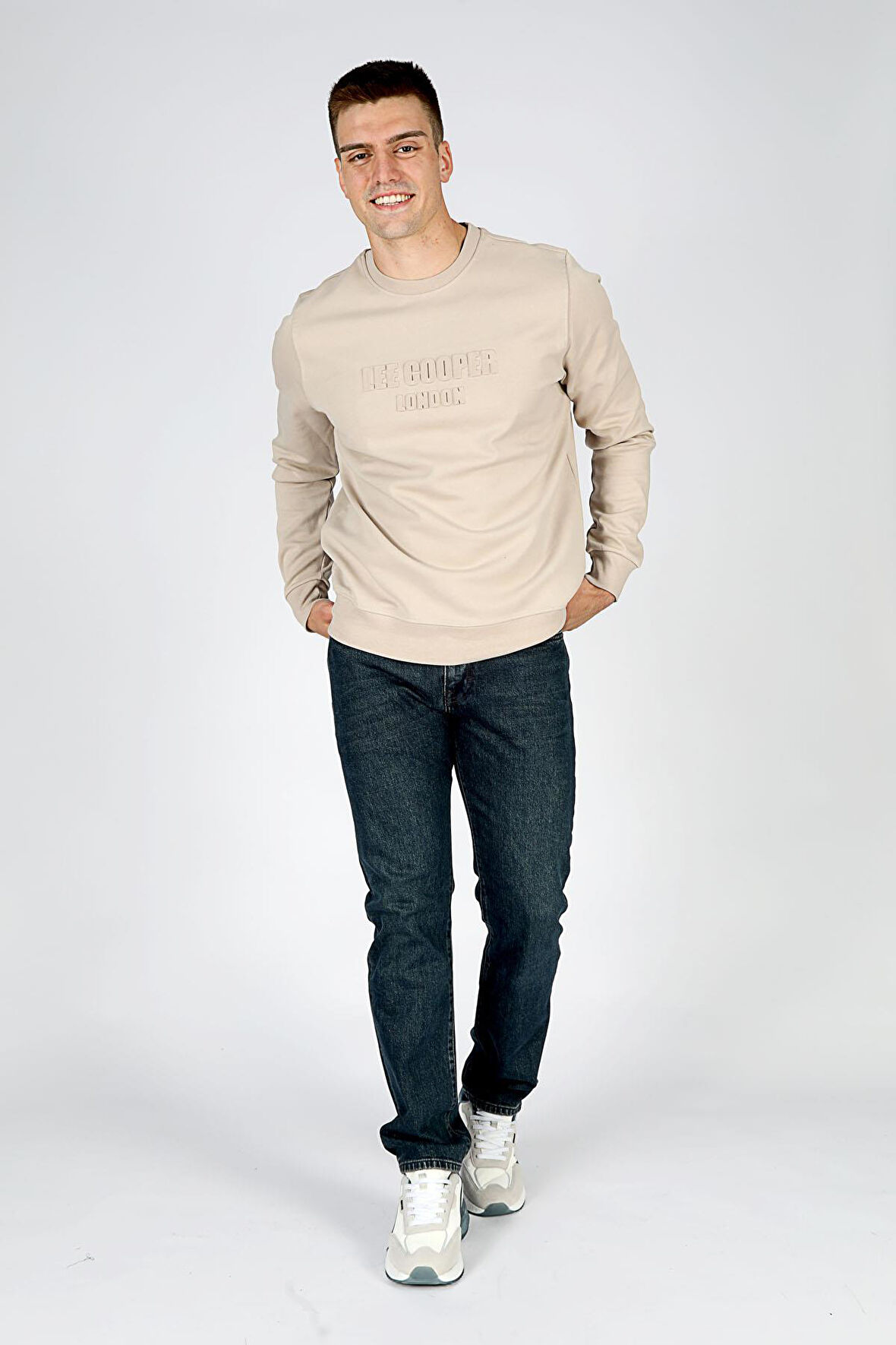 Shawn Erkek O Yaka Sweatshirt Bej
