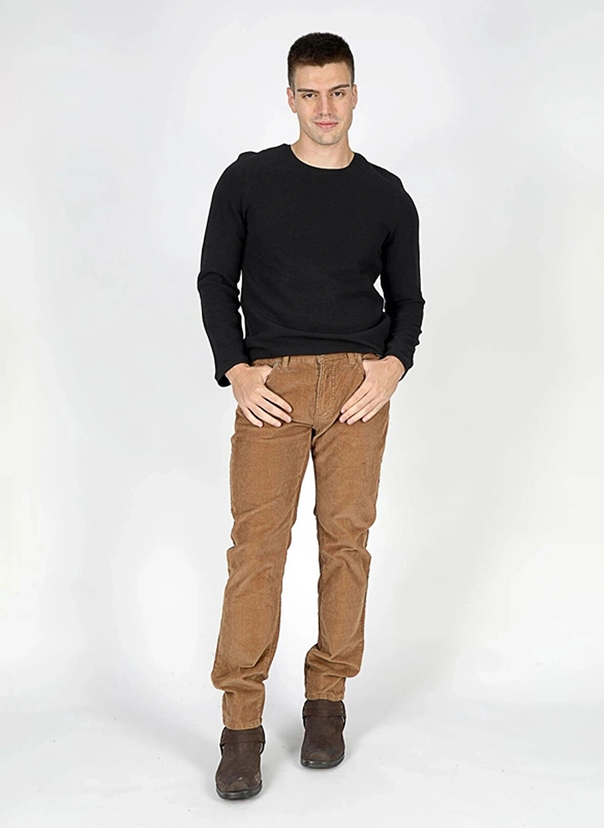 Lee Cooper Yüksek Bel Straight Koyu Kahve Erkek Chino Pantolon 251 LCM 221013 PIERCE KAHVE KADIFE