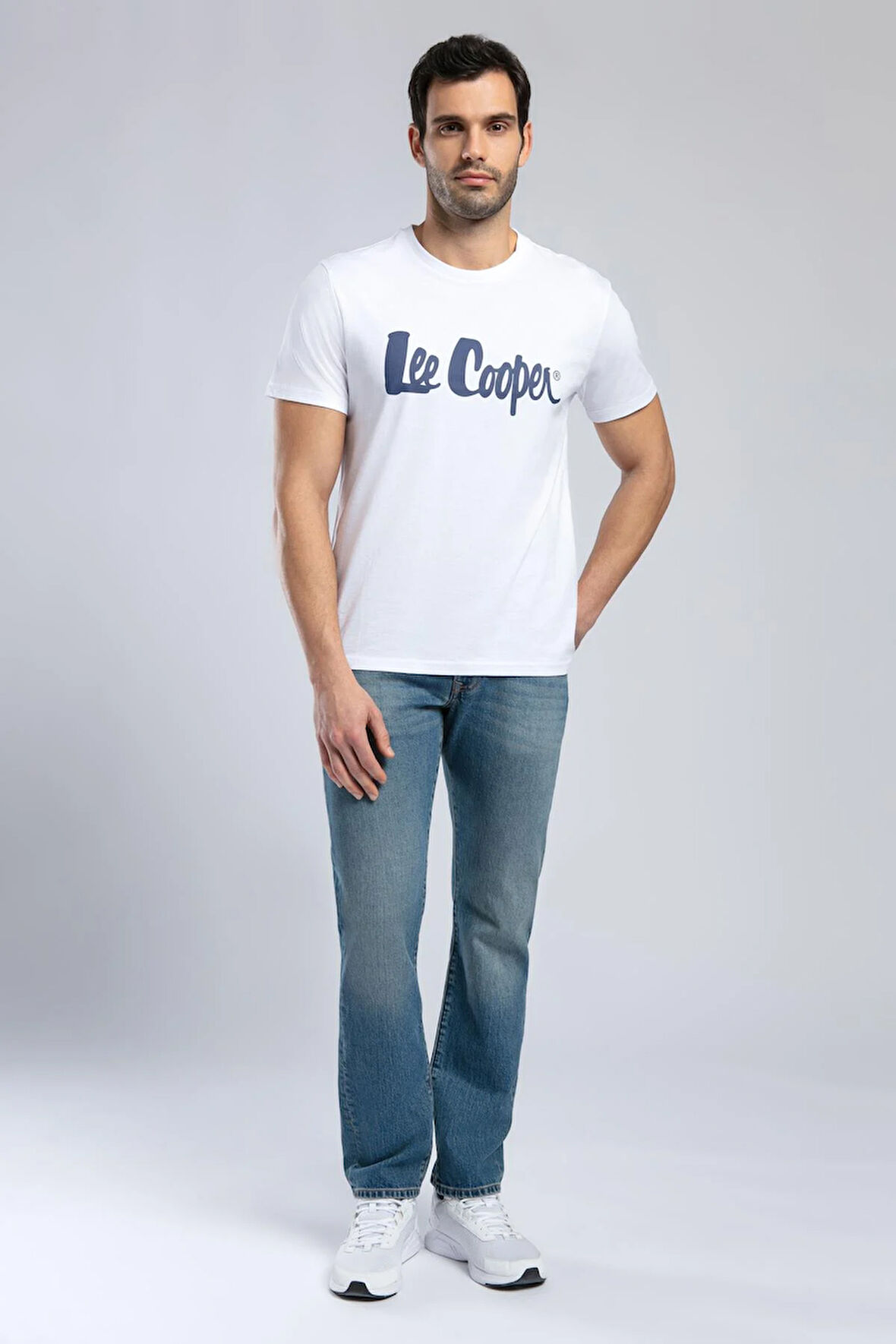 Londonlogo Erkek O Yaka T-Shirt Beyaz-L