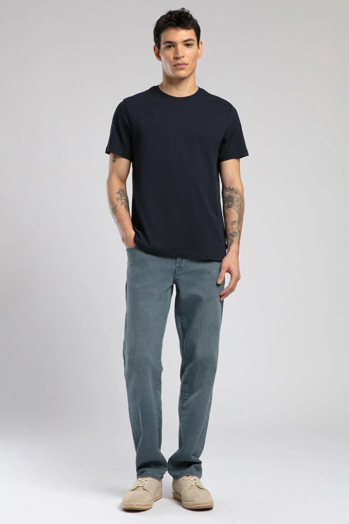 Baselo Erkek O Yaka T-Shirt Lacivert